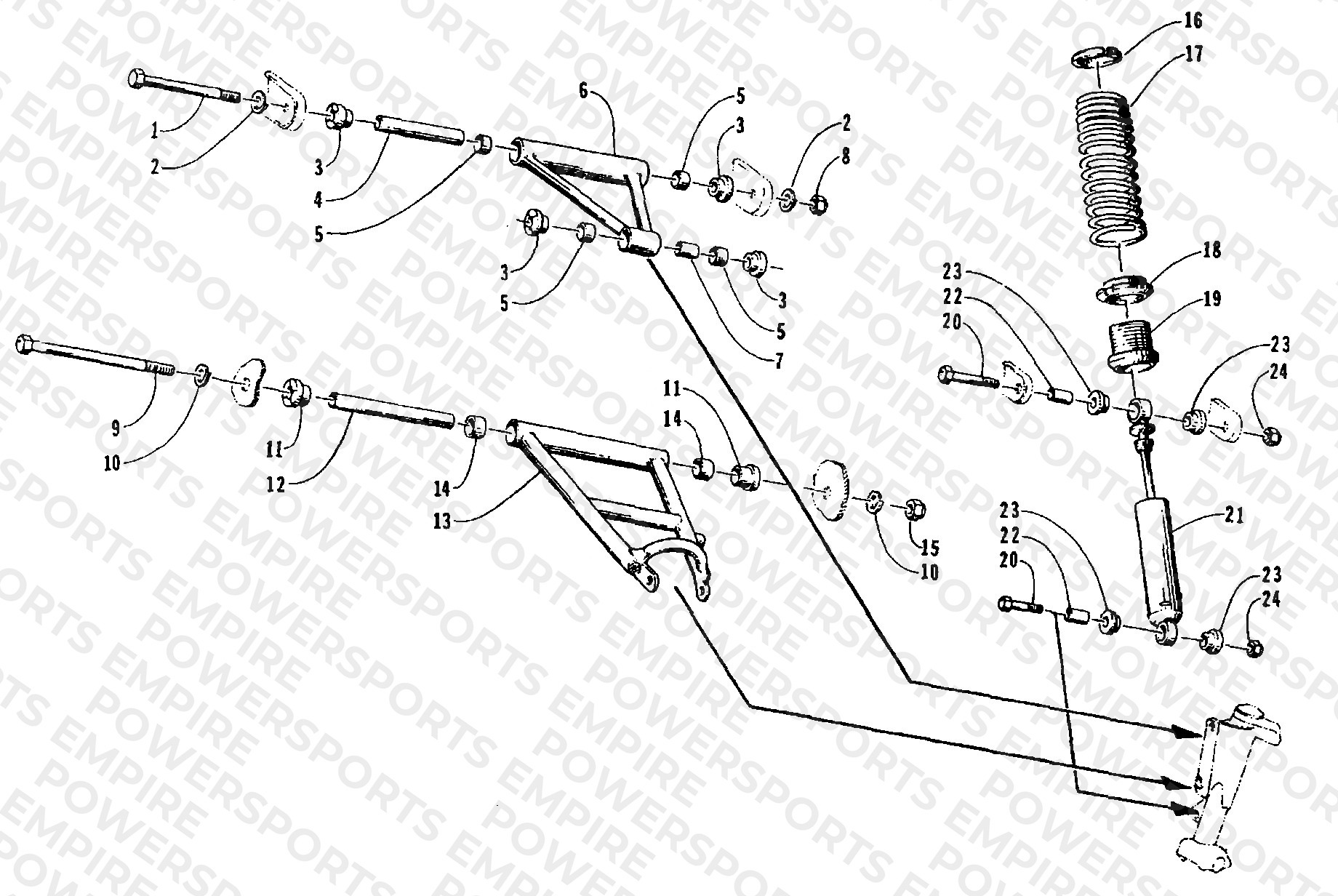 FRONT ARMS AND SHOCK ABSORBER ASSEMBLY