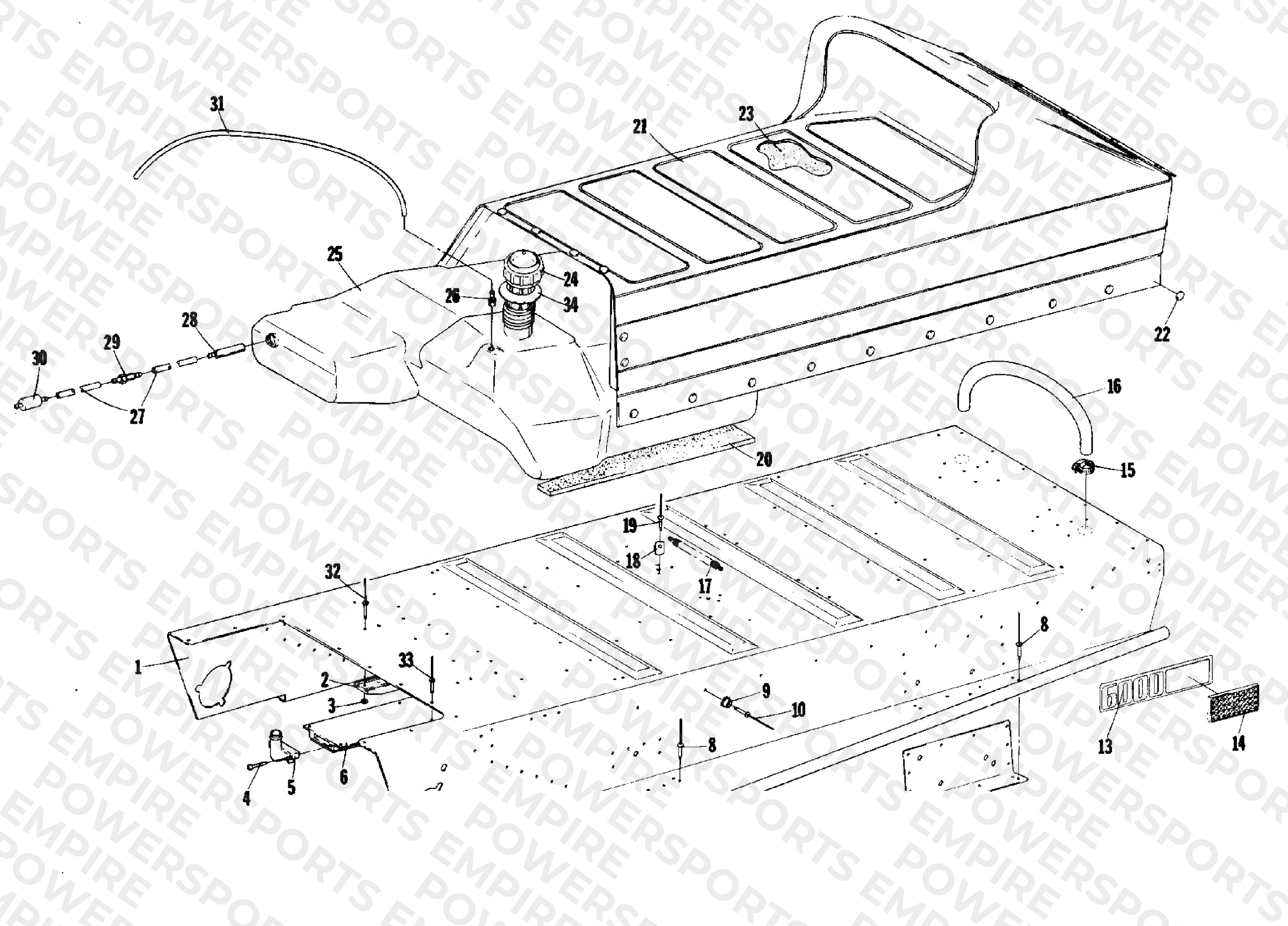 TUNNEL, GAS TANK AND SEAT