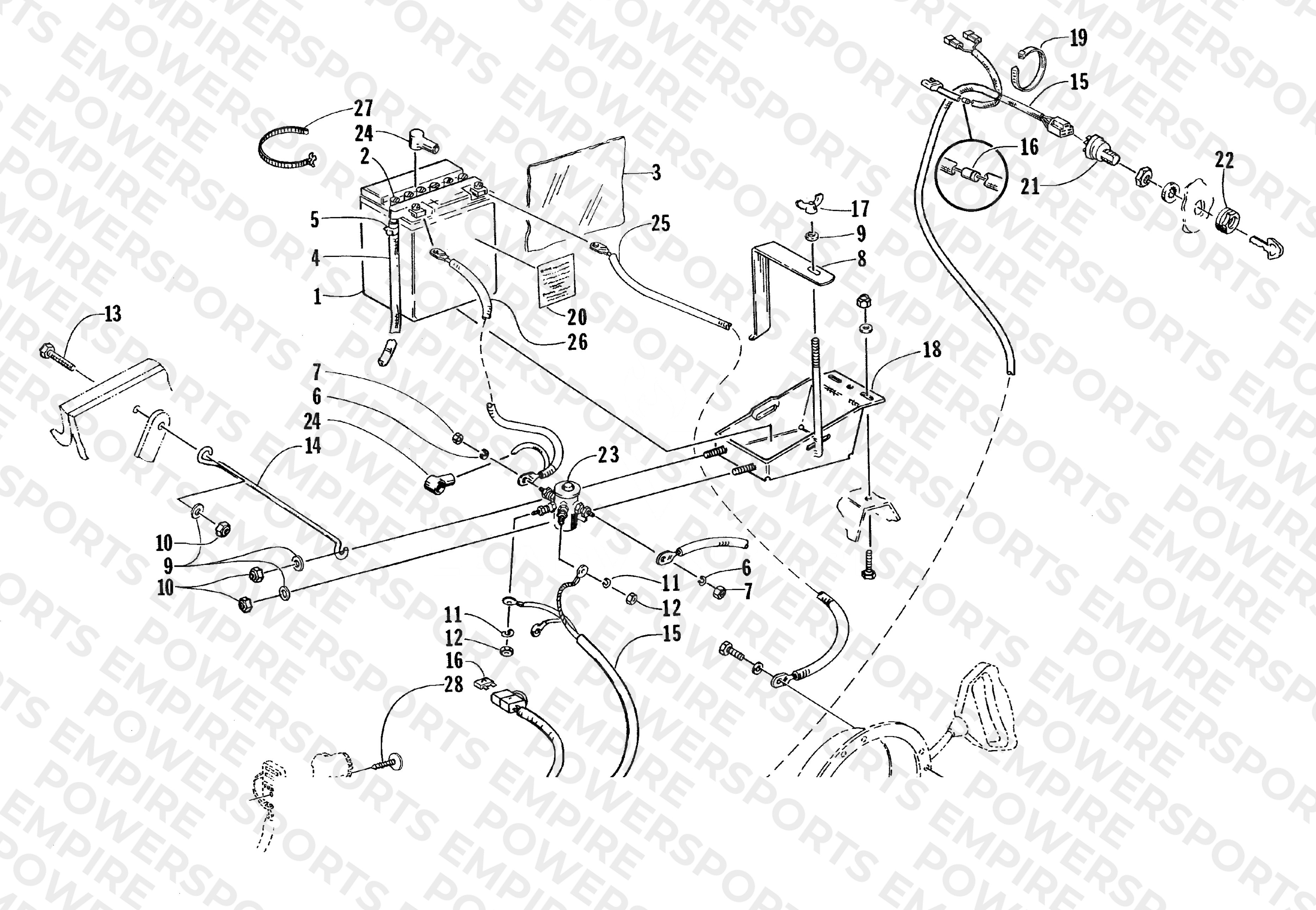 BATTERY, SOLENOID, AND CABLES