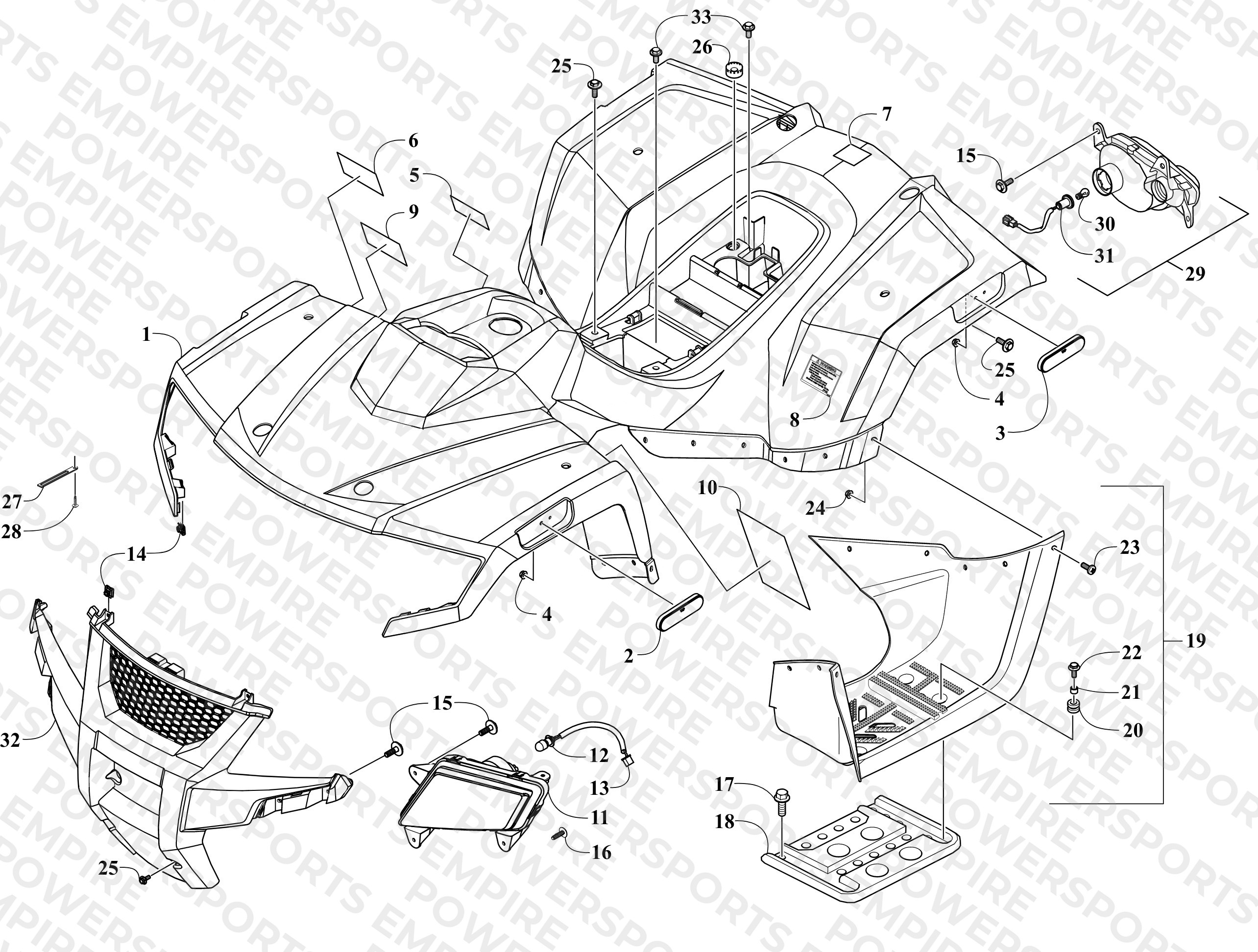 BODY PANEL AND HEADLIGHT ASSEMBLY