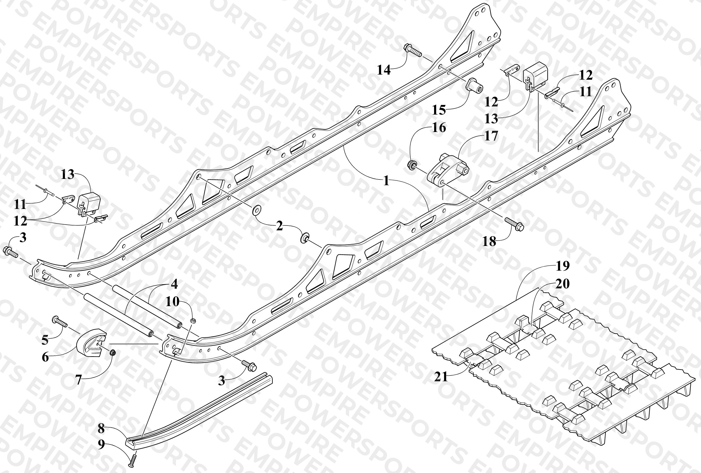 SLIDE RAIL AND TRACK ASSEMBLY