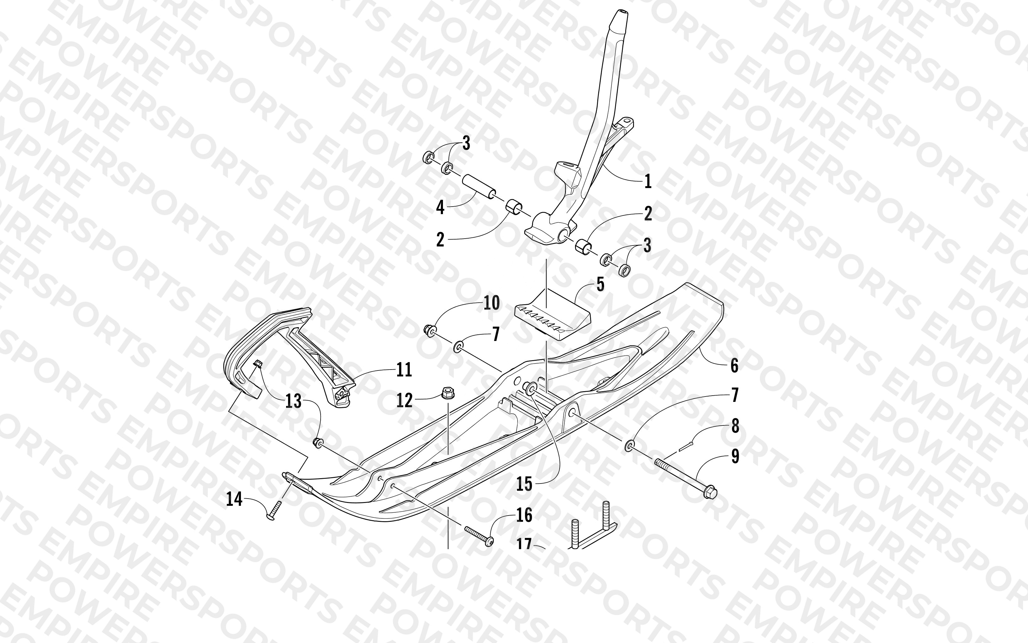 SKI AND SPINDLE ASSEMBLY