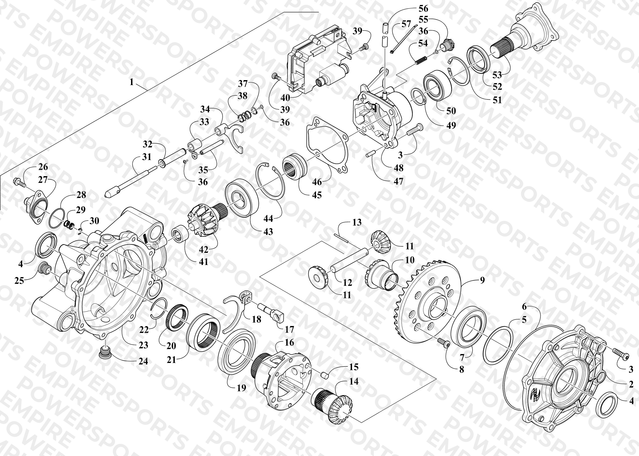 FRONT DRIVE GEARCASE ASSEMBLY