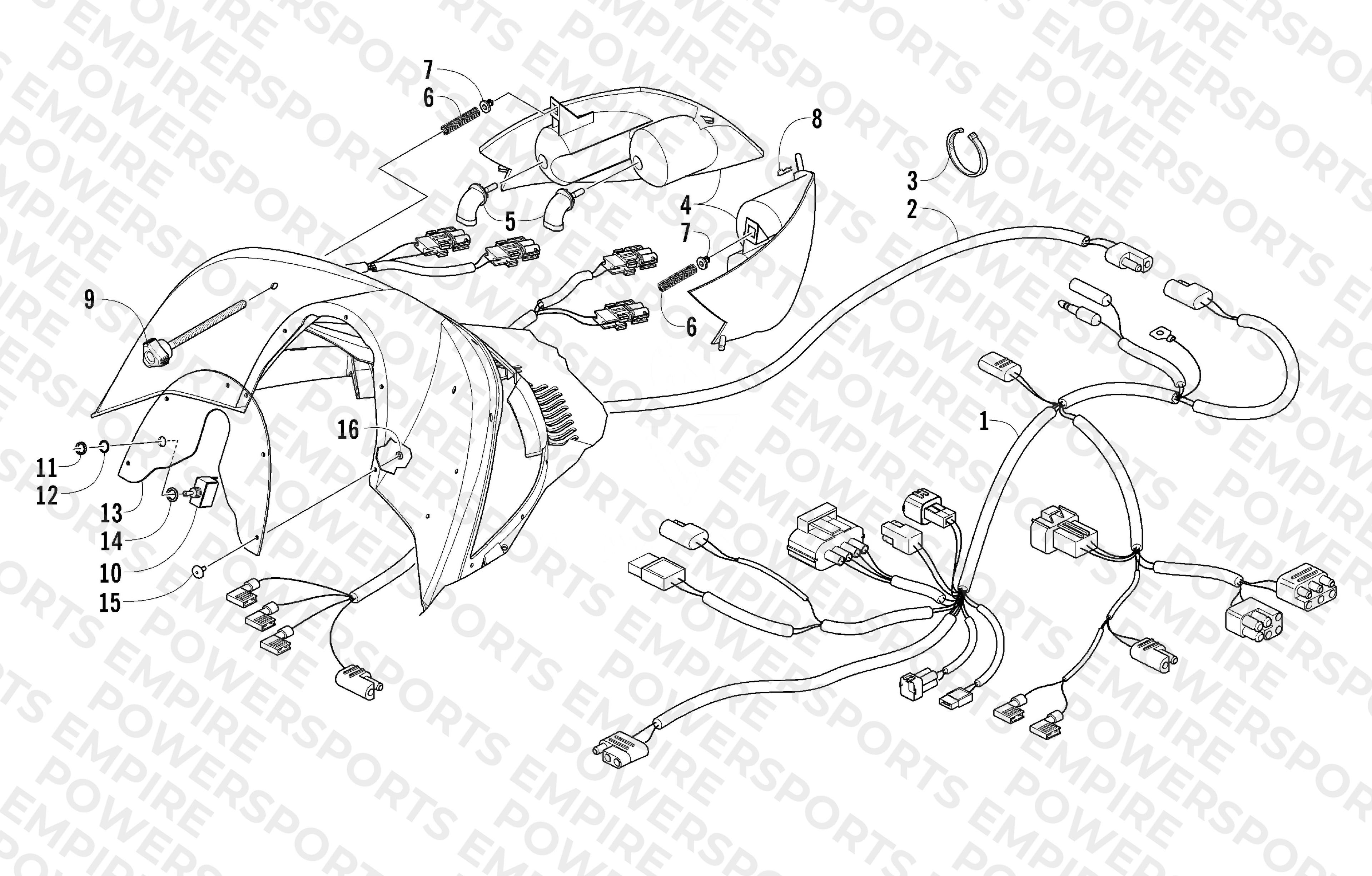 HEADLIGHT, INSTRUMENTS, AND WIRING ASSEMBLIES