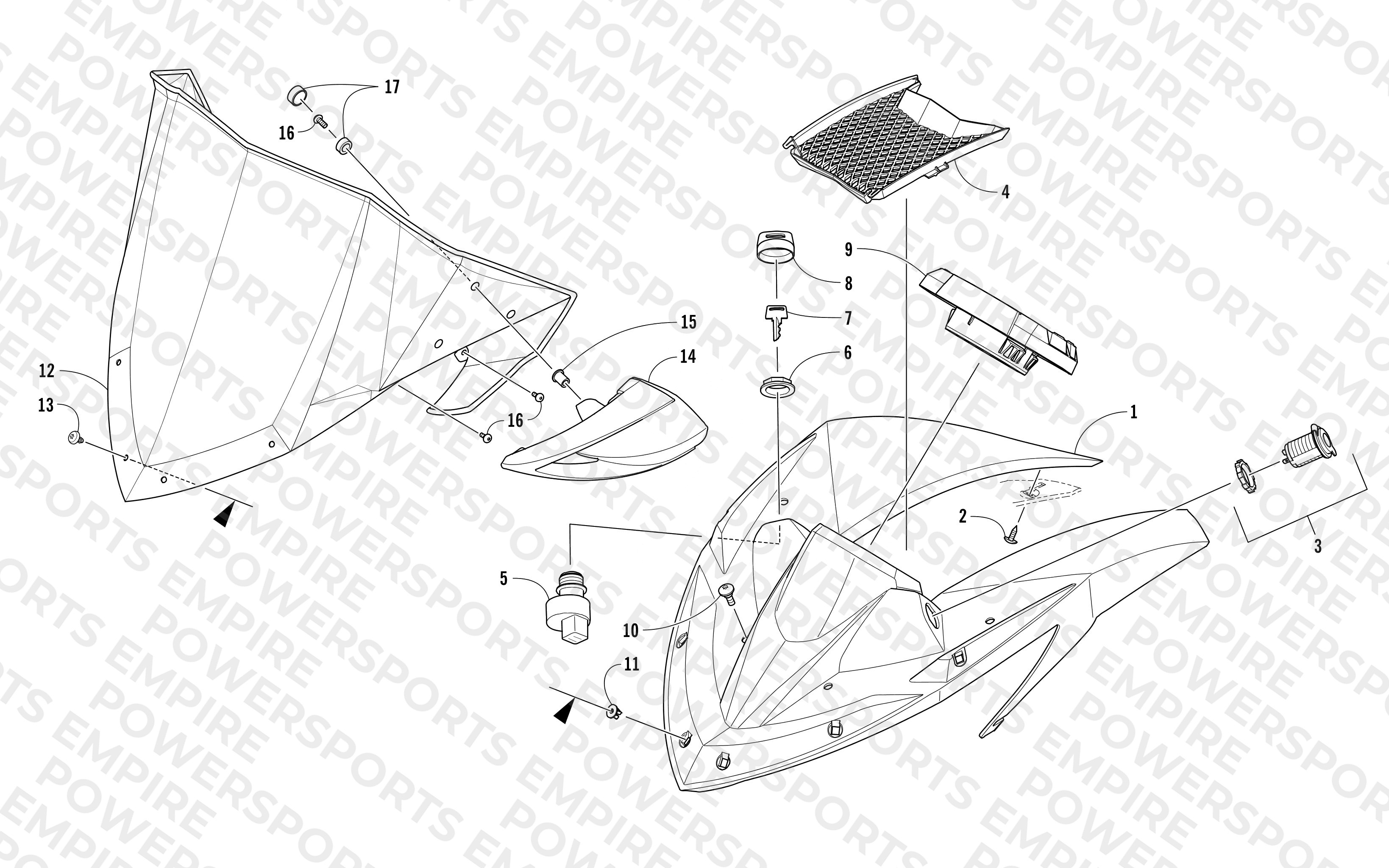 WINDSHIELD AND INSTRUMENTS ASSEMBLIES