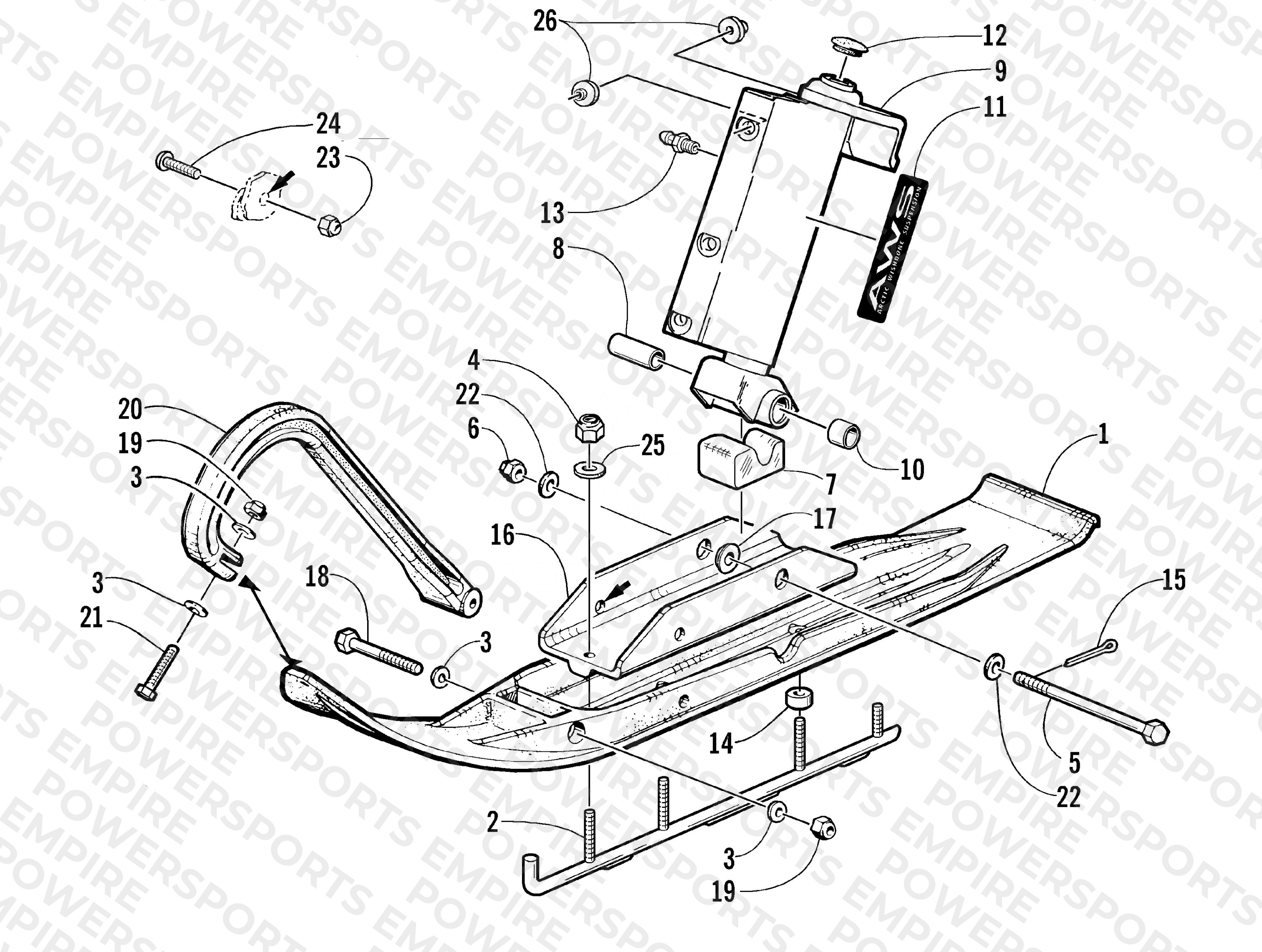 SKI AND SPINDLE ASSEMBLY (International)