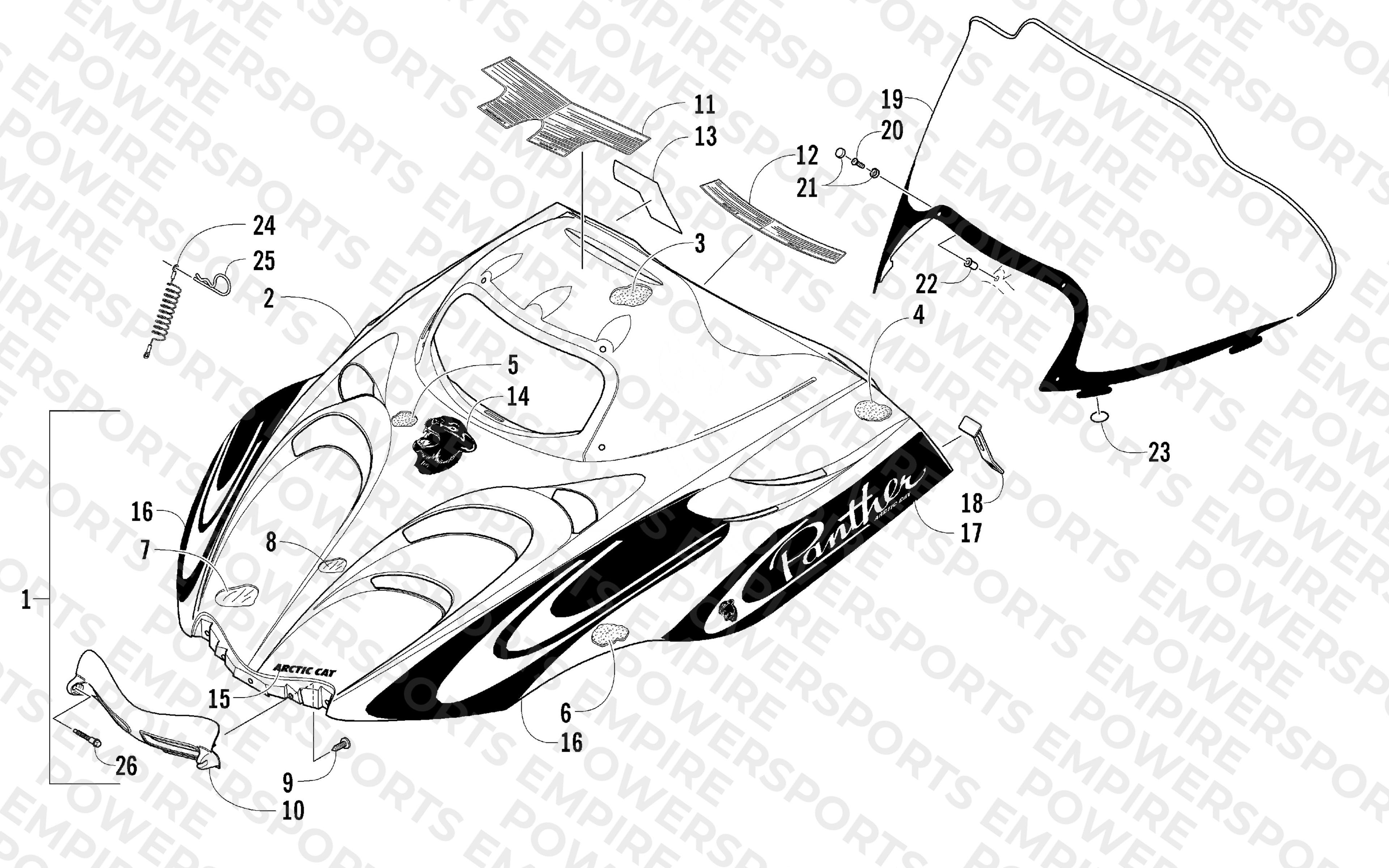 HOOD AND WINDSHIELD ASSEMBLY