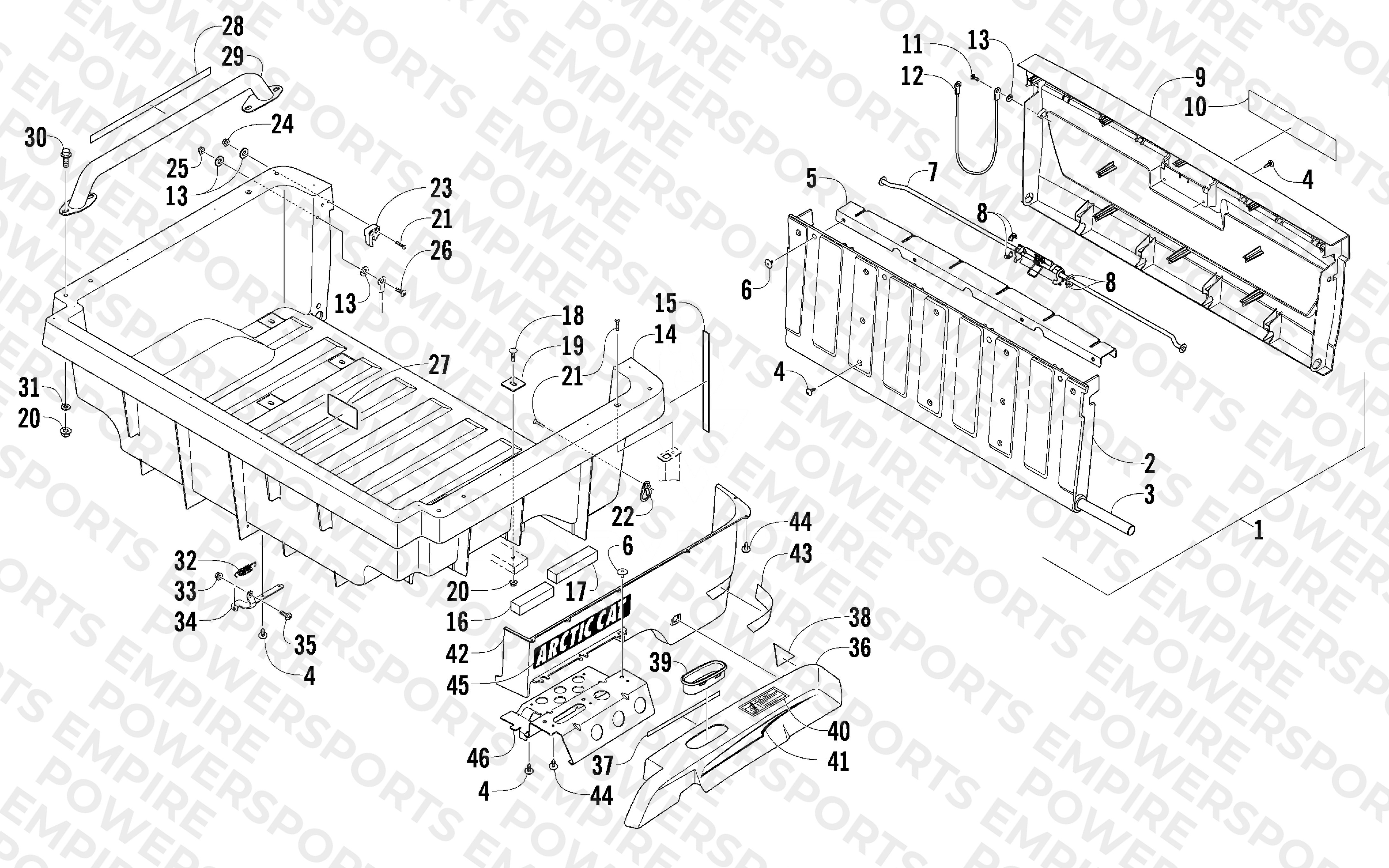 CARGO BOX AND TAILGATE ASSEMBLY