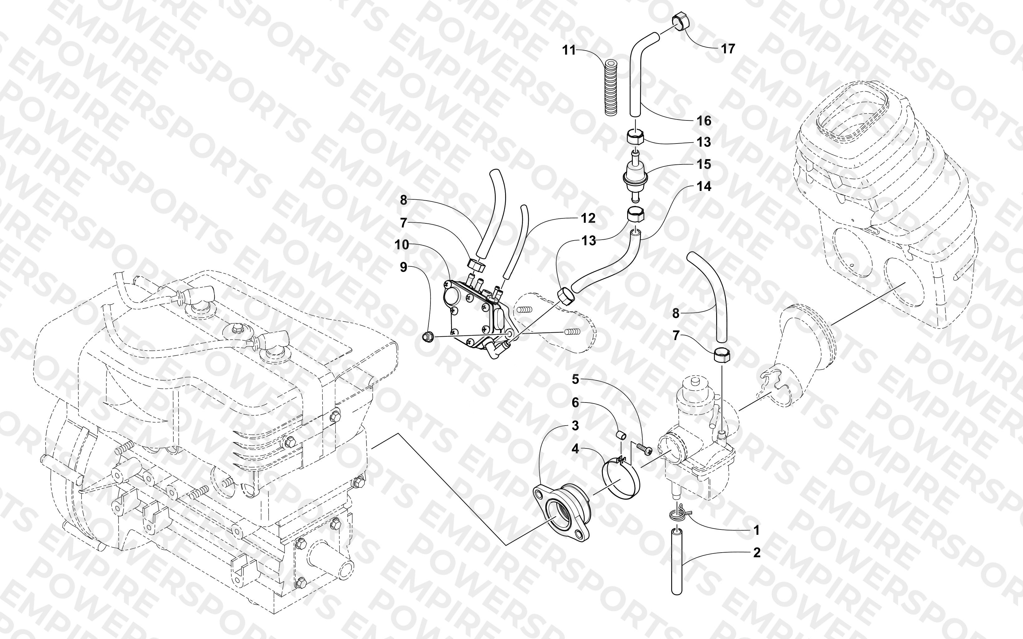 CARBURETOR AND FUEL PUMP ASSEMBLY
