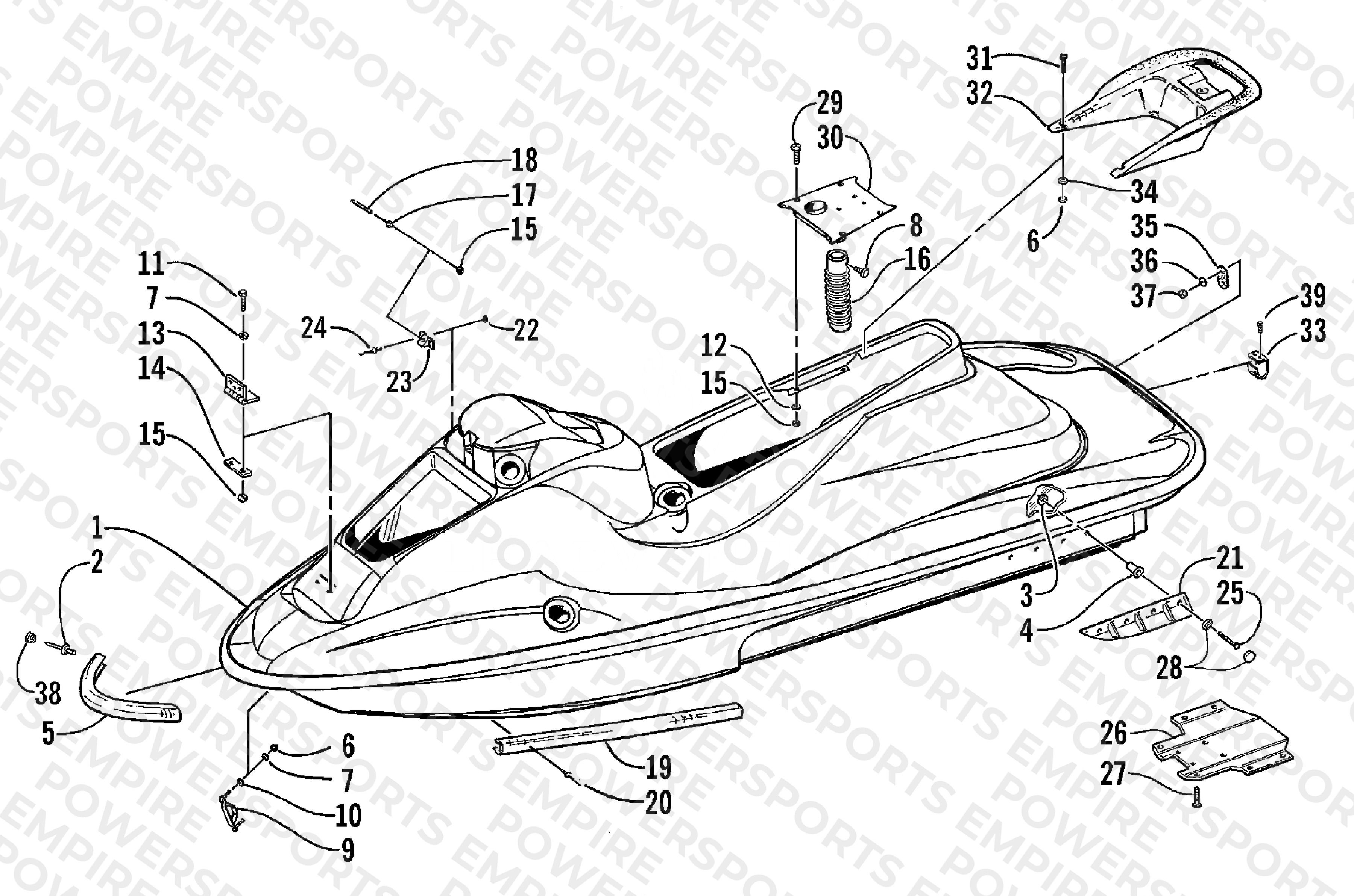 HULL AND RELATED PARTS ASSEMBLY