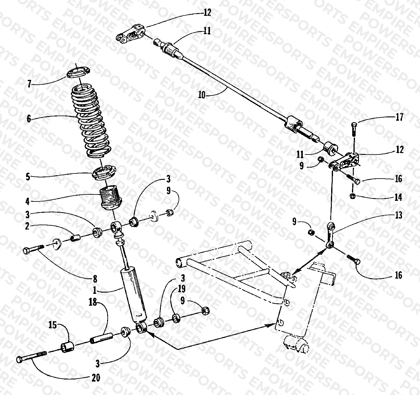SHOCK ABSORBER AND SWAY BAR ASSEMBLY
