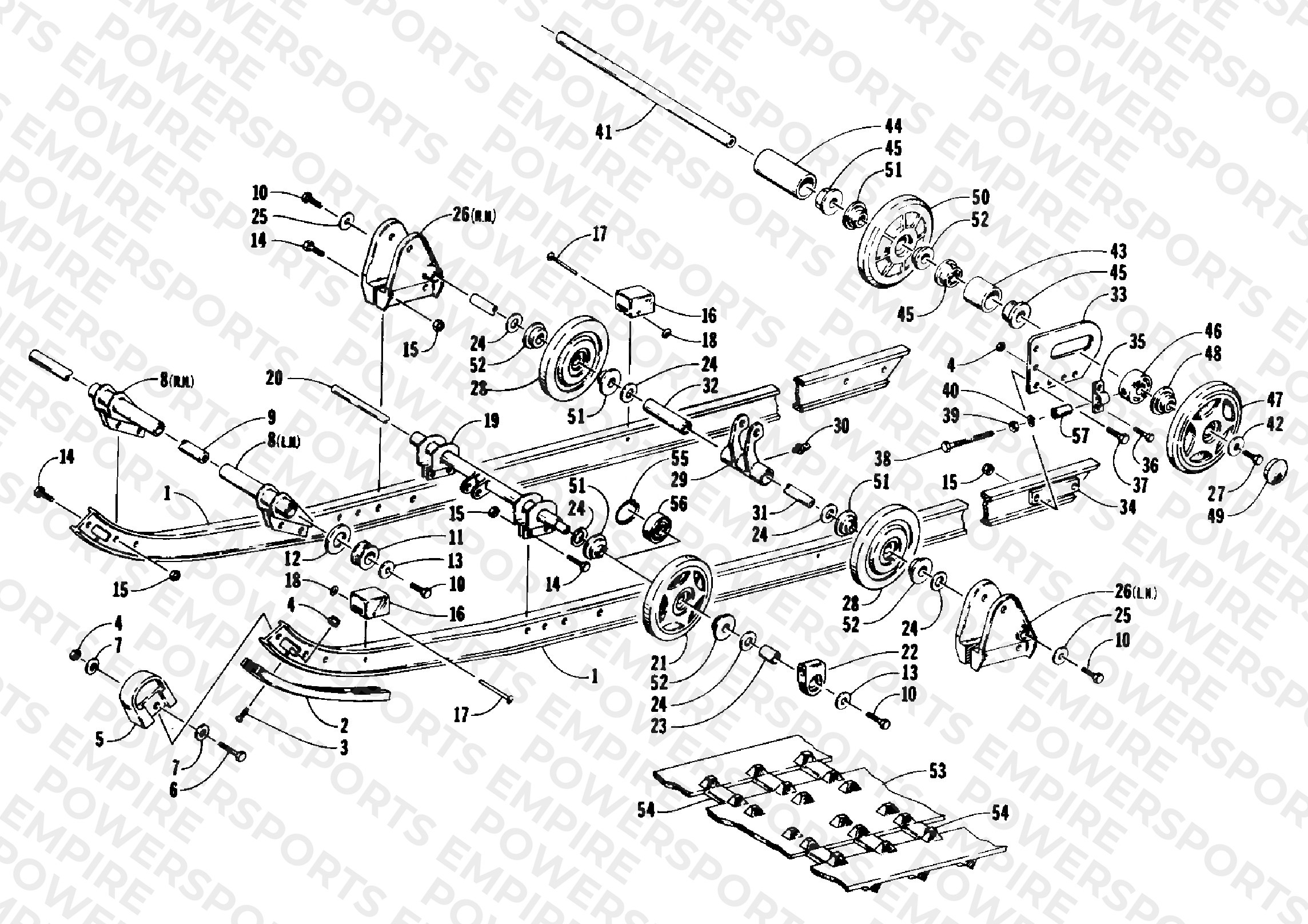 SLIDE RAIL AND TRACK ASSEMBLY