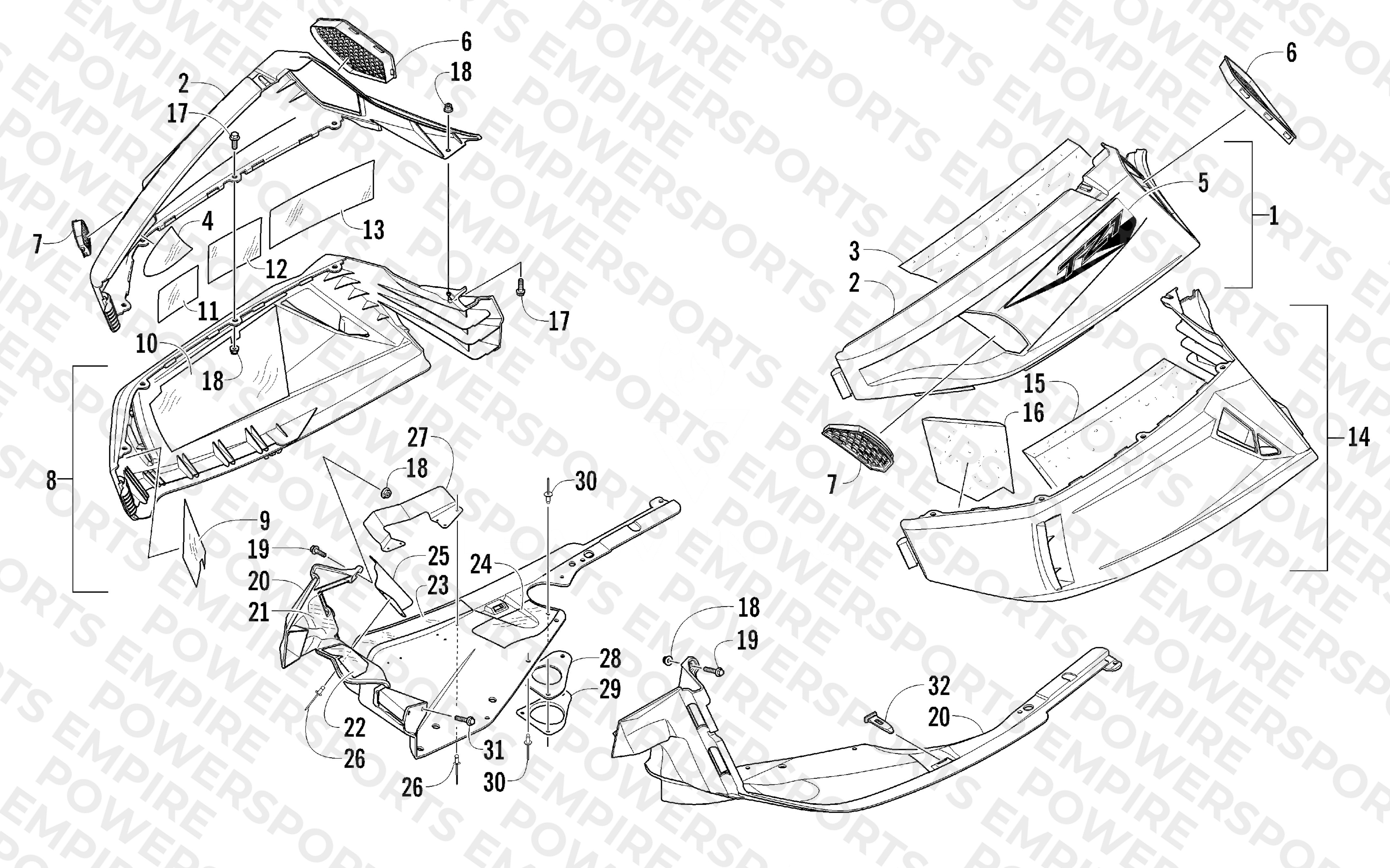 SKID PLATE AND SIDE PANEL ASSEMBLY