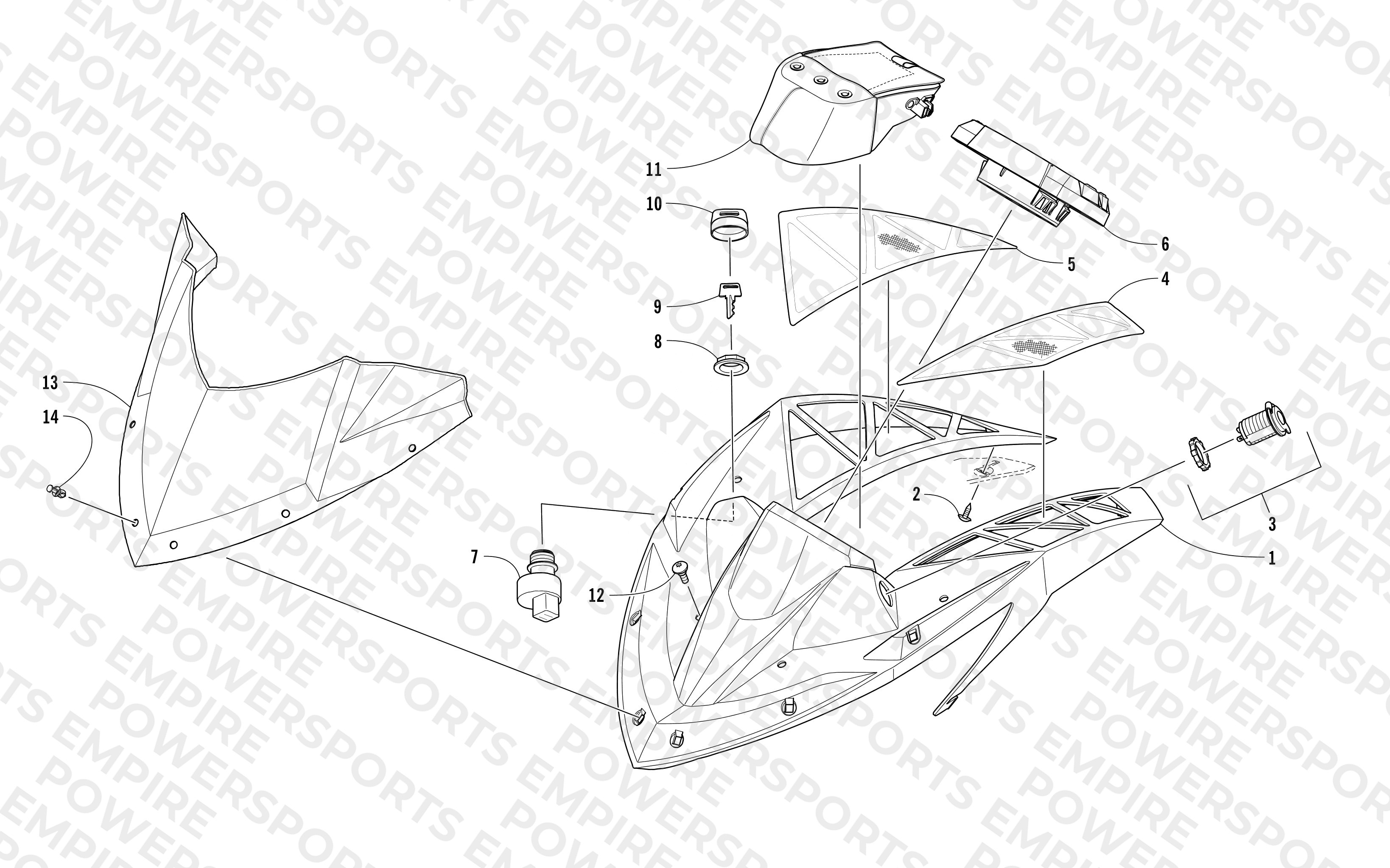 WINDSHIELD AND INSTRUMENTS ASSEMBLIES