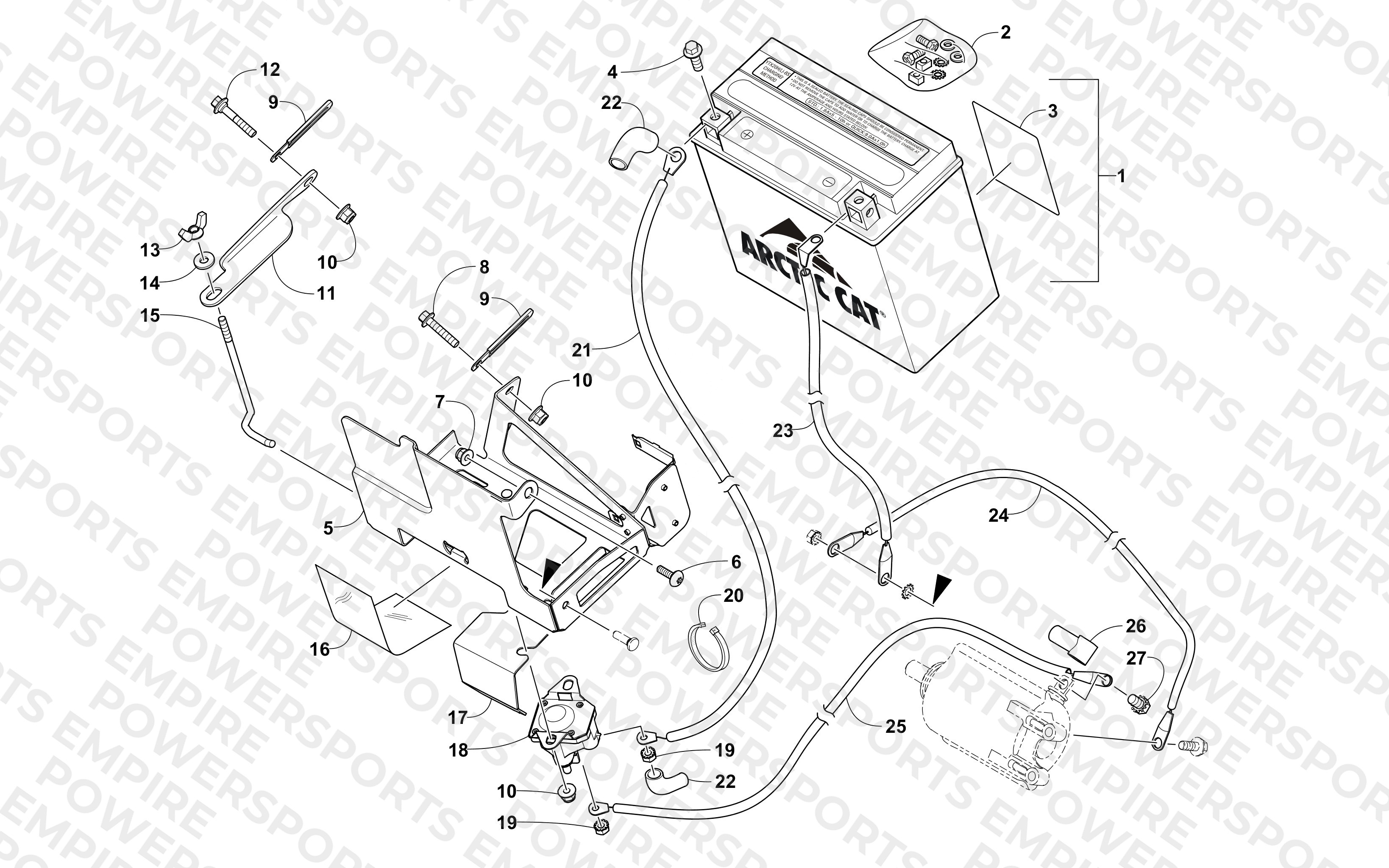BATTERY AND TRAY ASSEMBLY