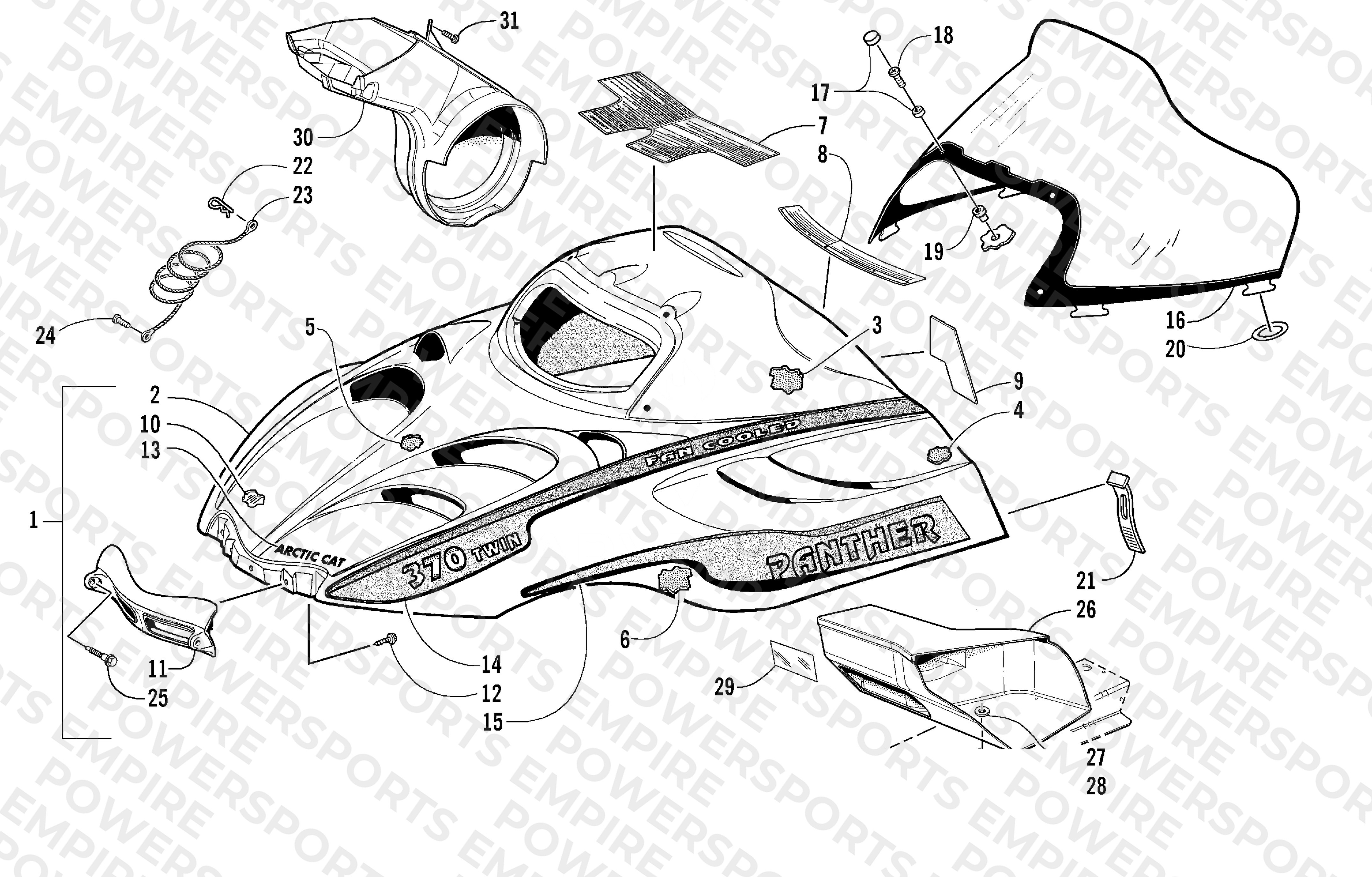HOOD AND WINDSHIELD ASSEMBLY