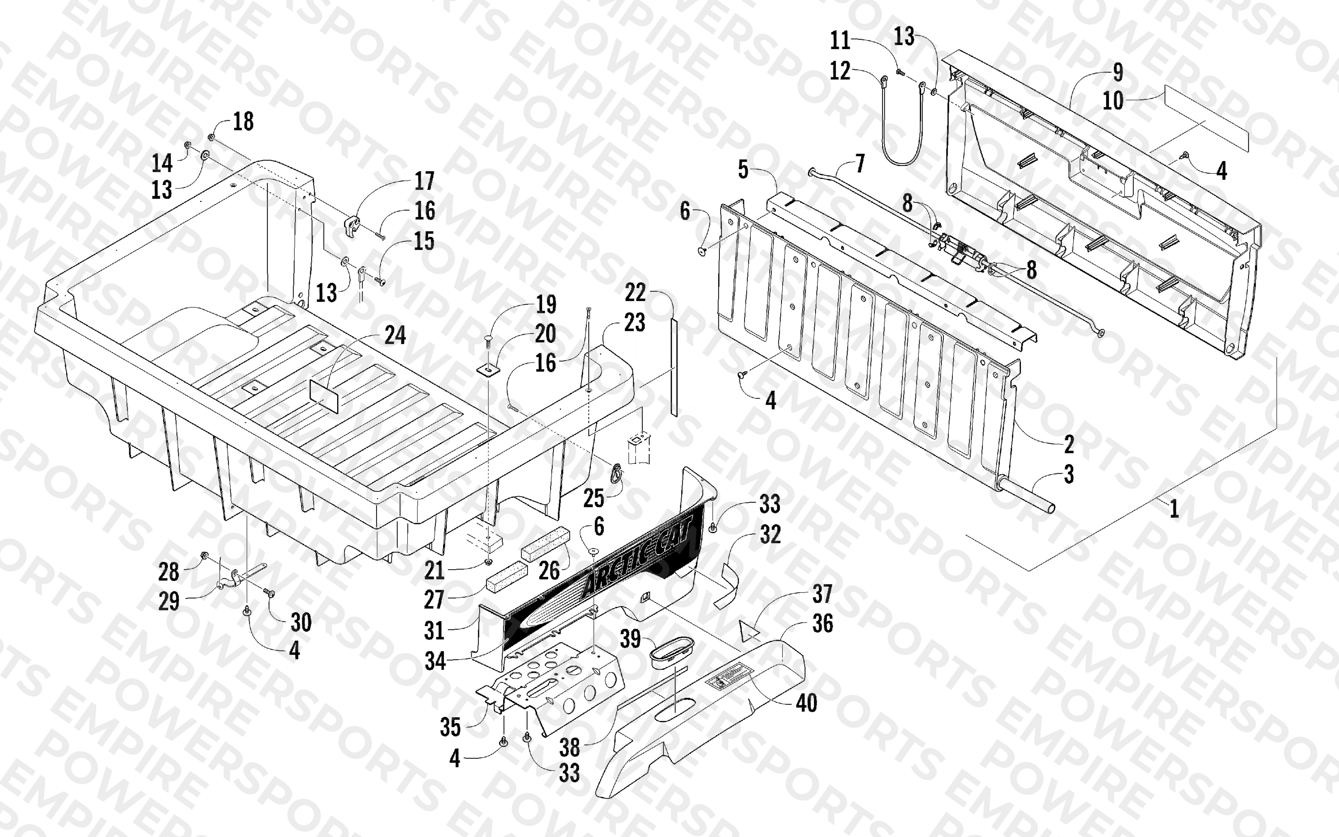 CARGO BOX AND TAILGATE ASSEMBLY
