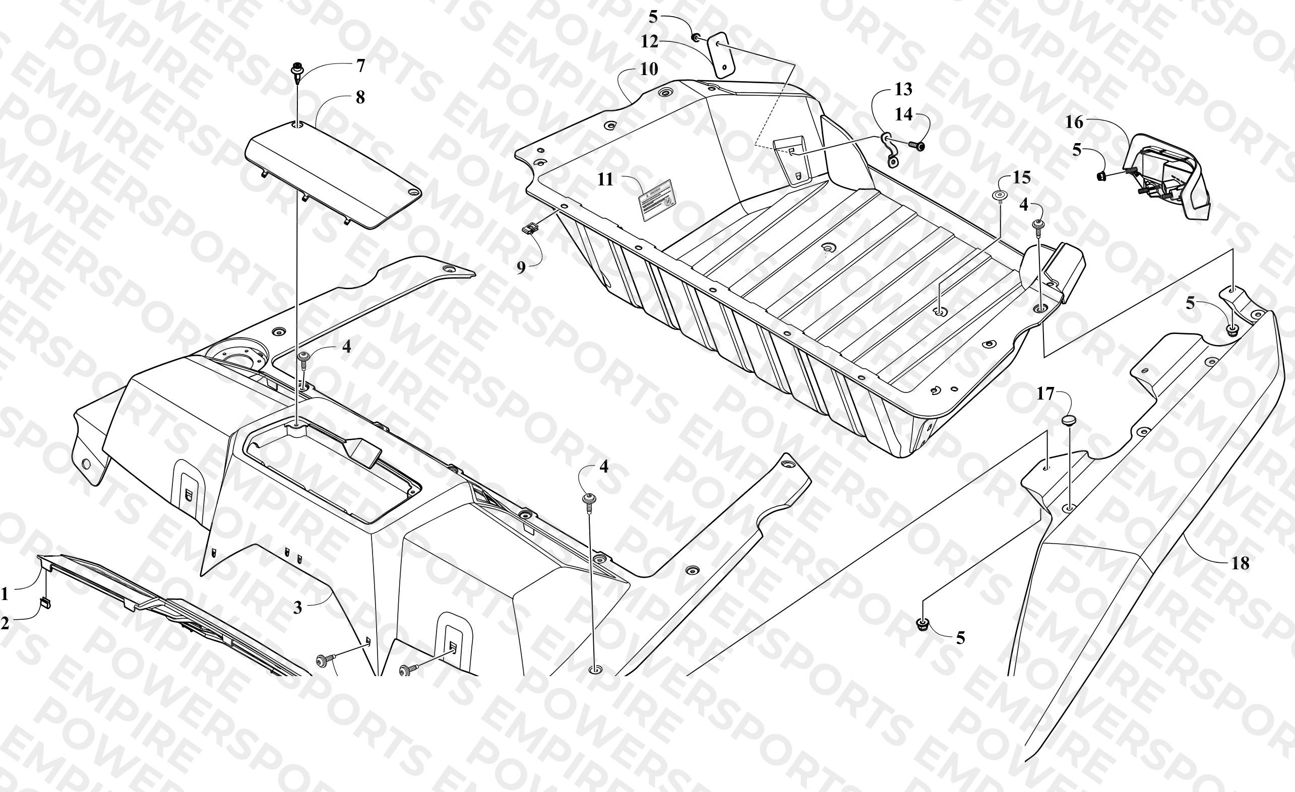 CARGO BOX AND TAILLIGHT ASSEMBLY