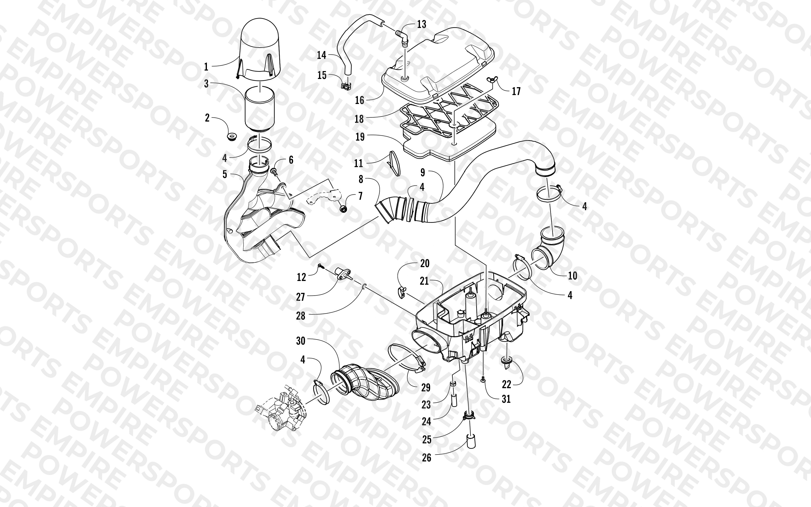 AIR INTAKE ASSEMBLY (SER. # 302247 AND ABOVE)