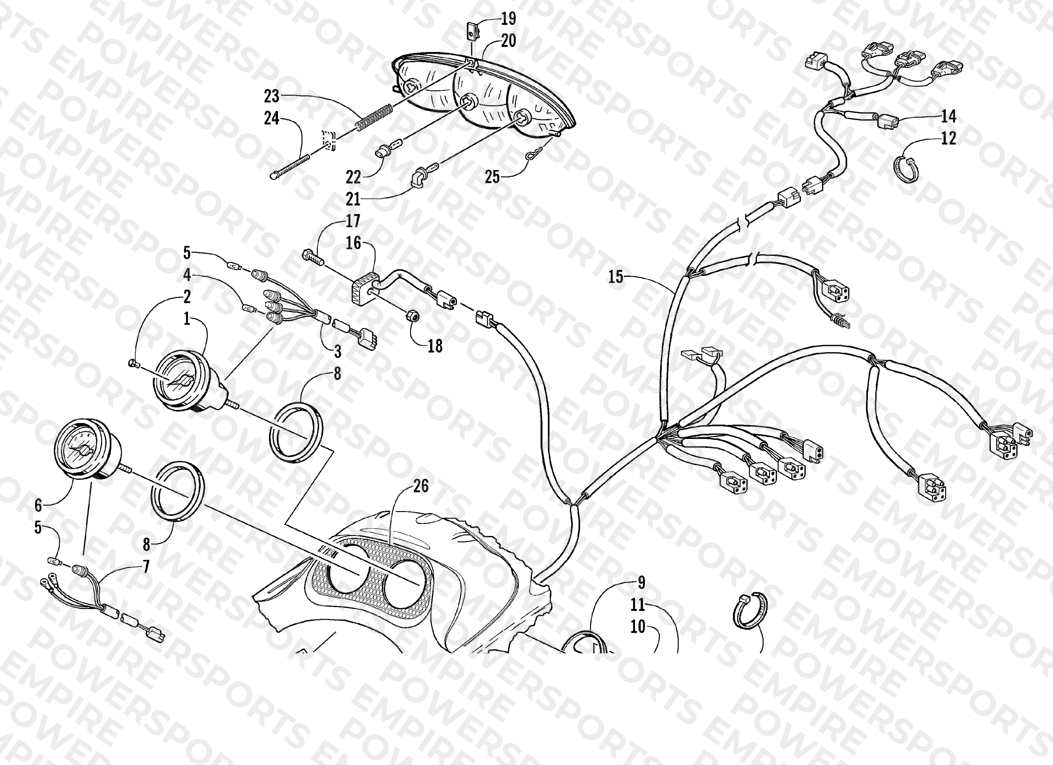 HEADLIGHT, INSTRUMENTS, AND WIRING ASSEMBLIES
