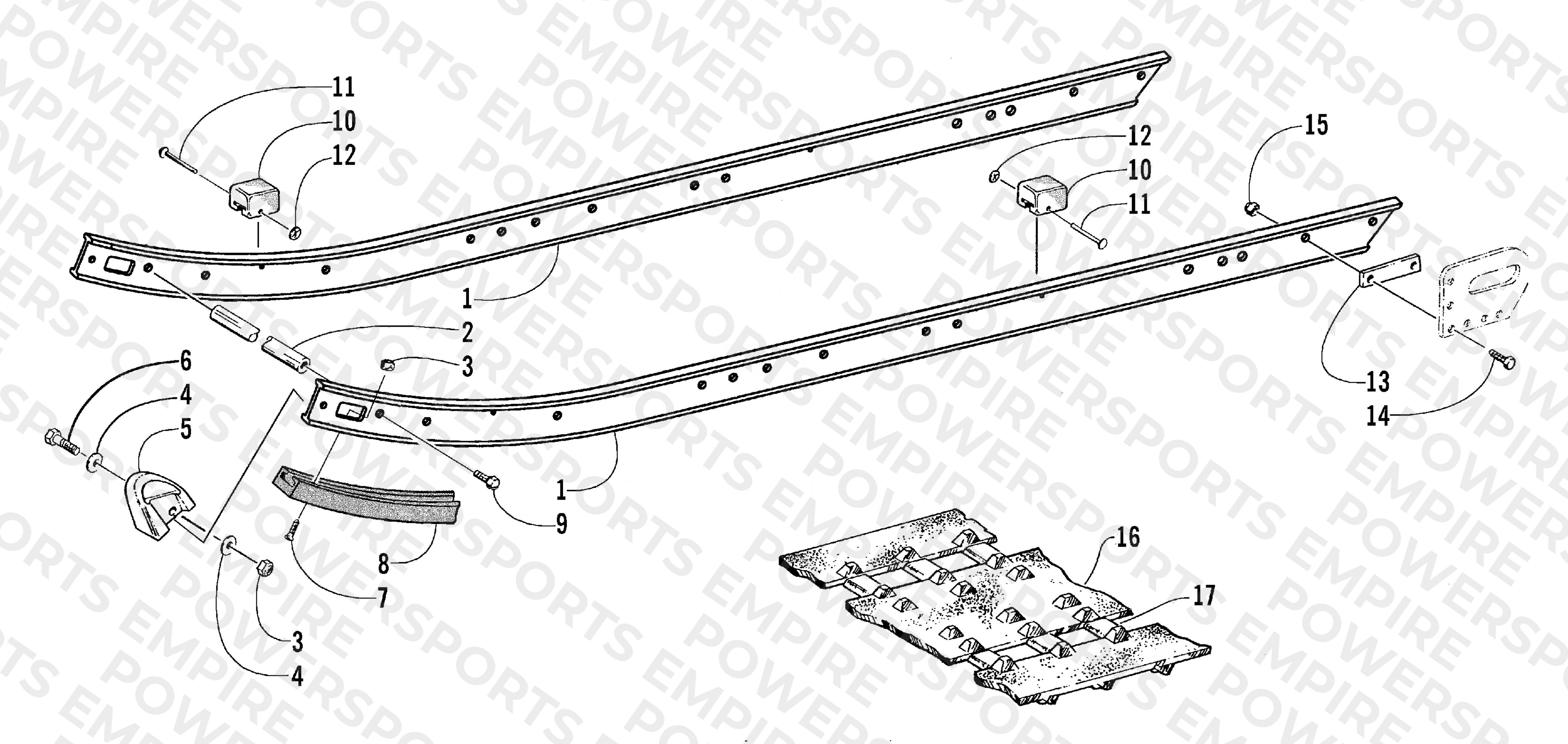SLIDE RAIL AND TRACK ASSEMBLY