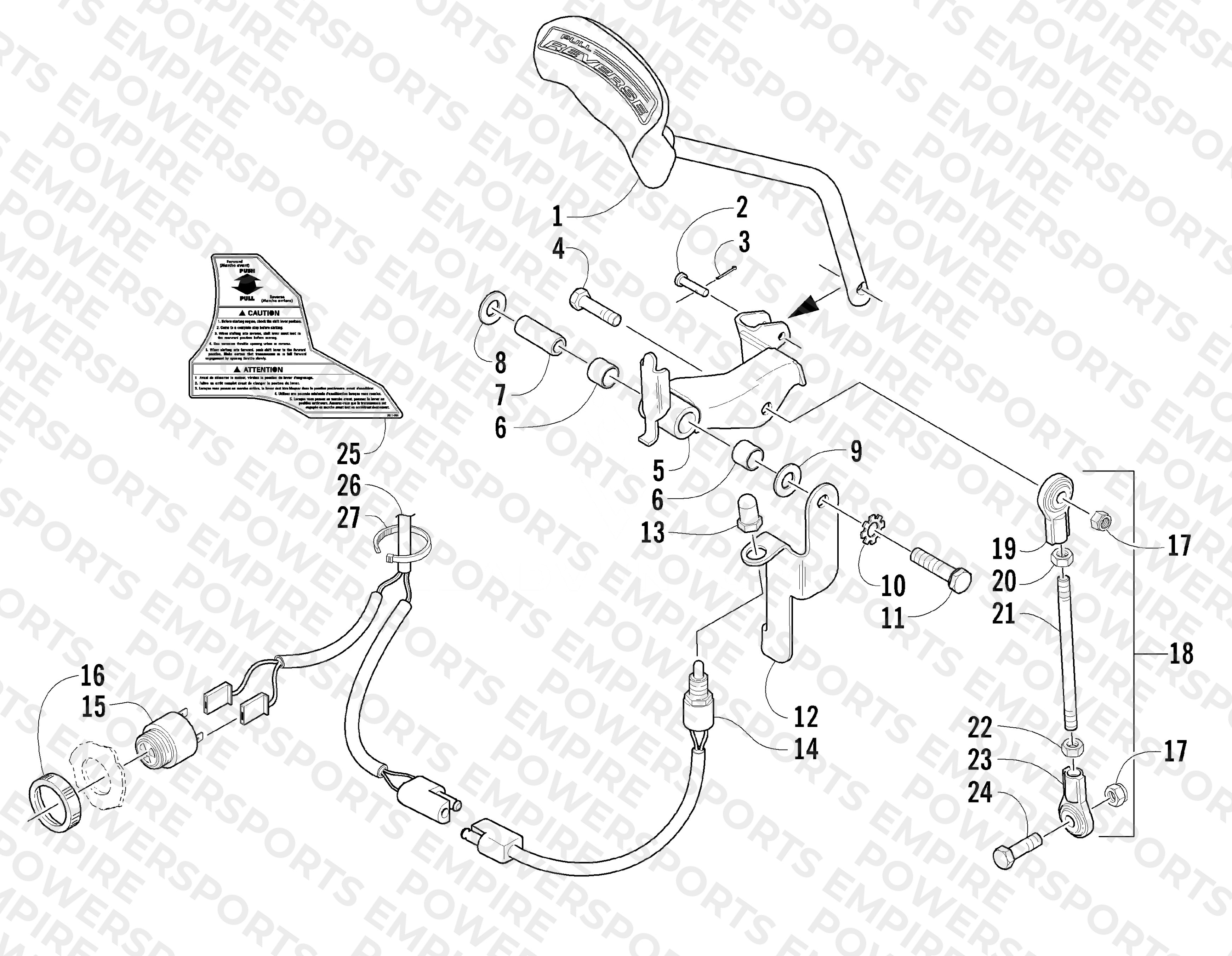 REVERSE SHIFT LEVER ASSEMBLY (Optional)