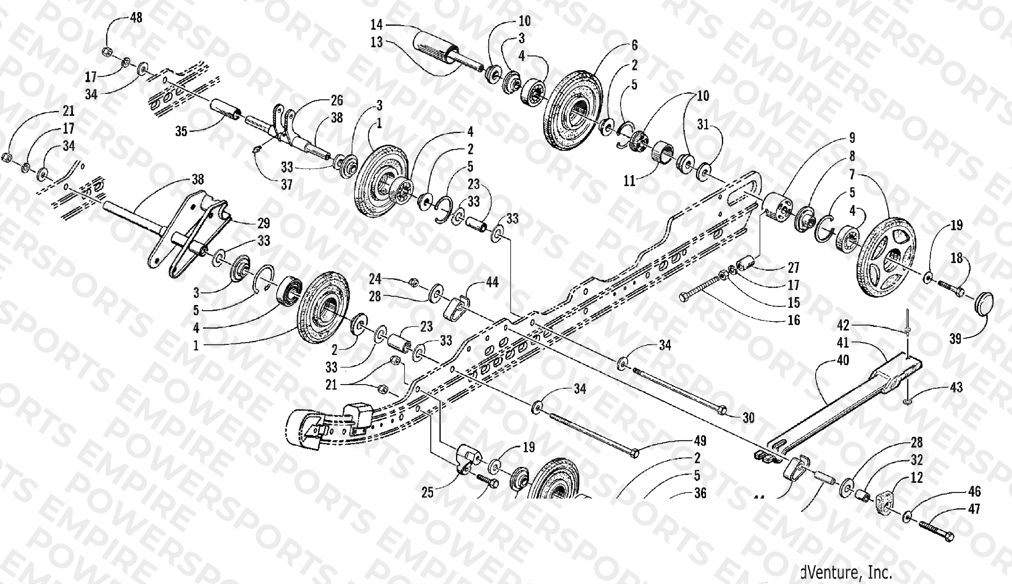 IDLER WHEEL AND AXLE ASSEMBLIES