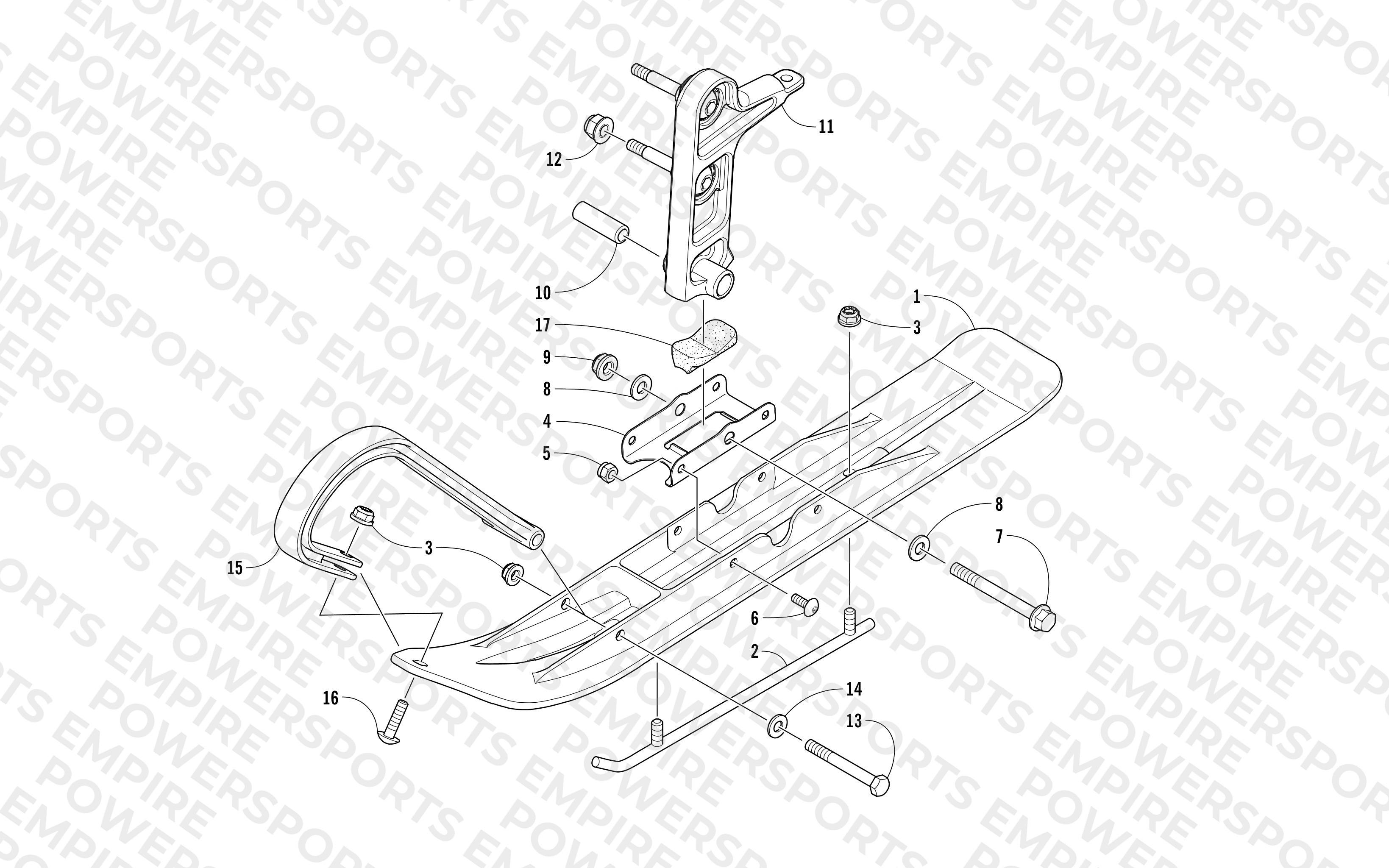 SKI AND SPINDLE ASSEMBLY