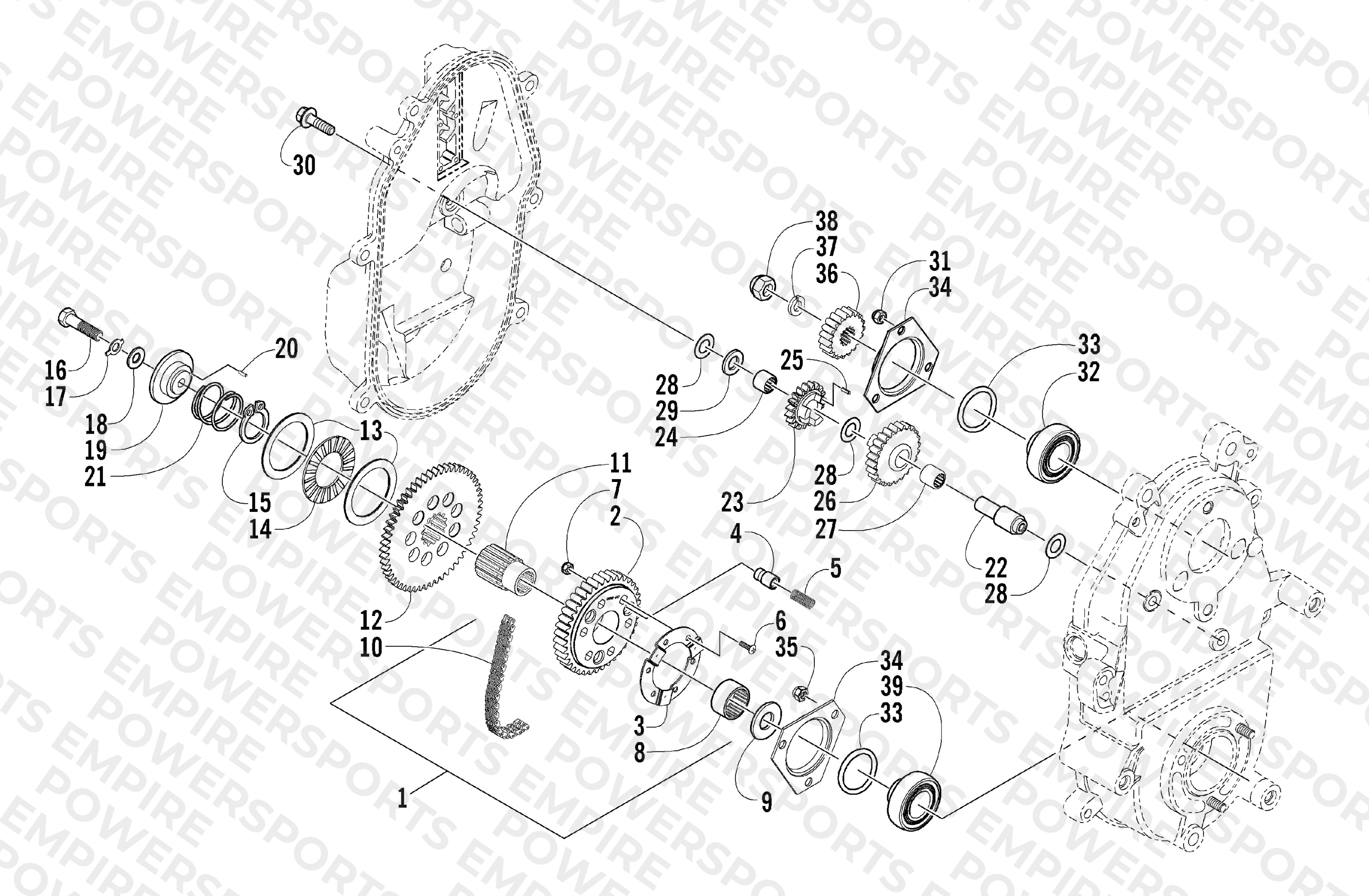 DRIVE/REVERSE DROPCASE ASSEMBLY