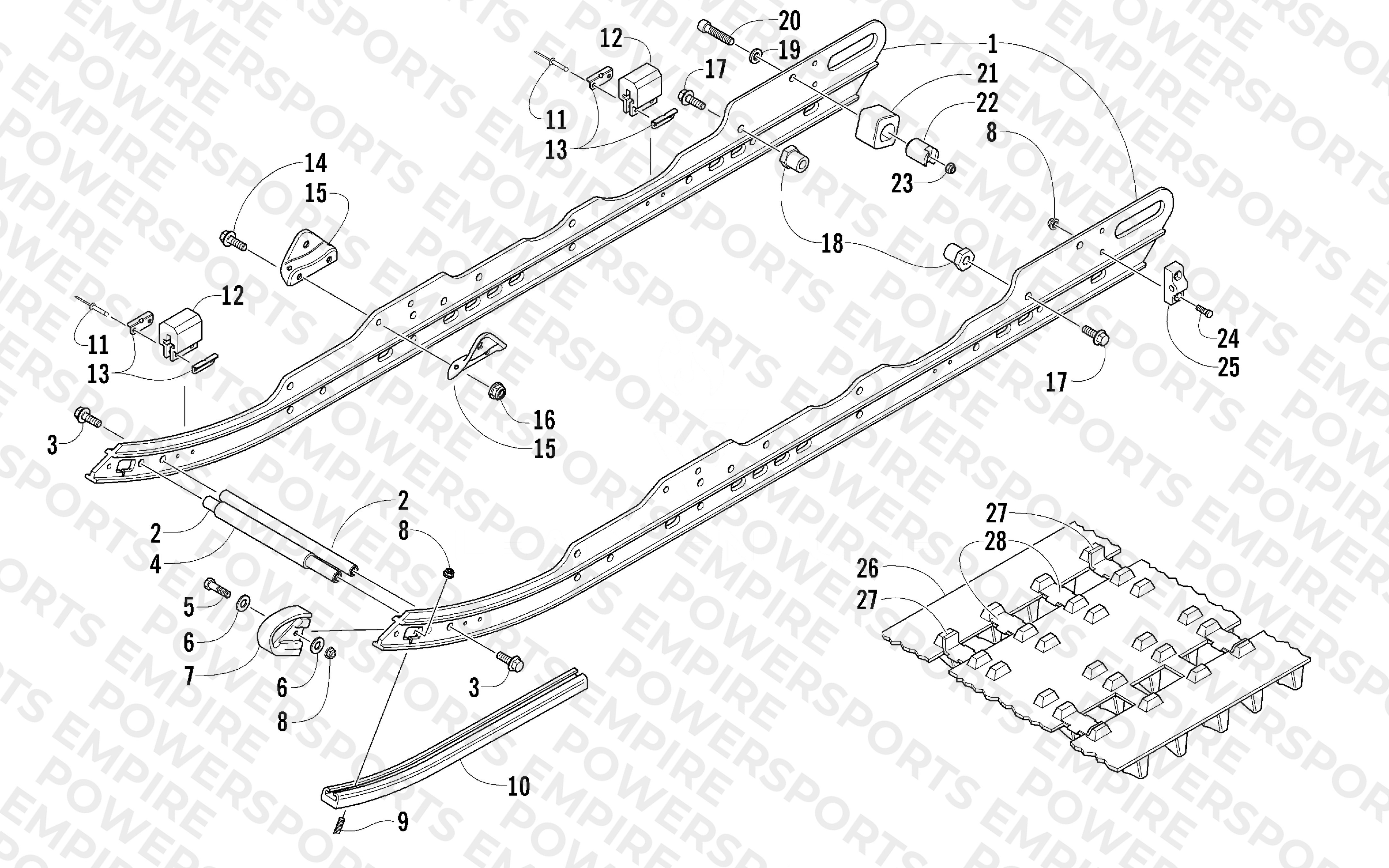 SLIDE RAIL AND TRACK ASSEMBLY