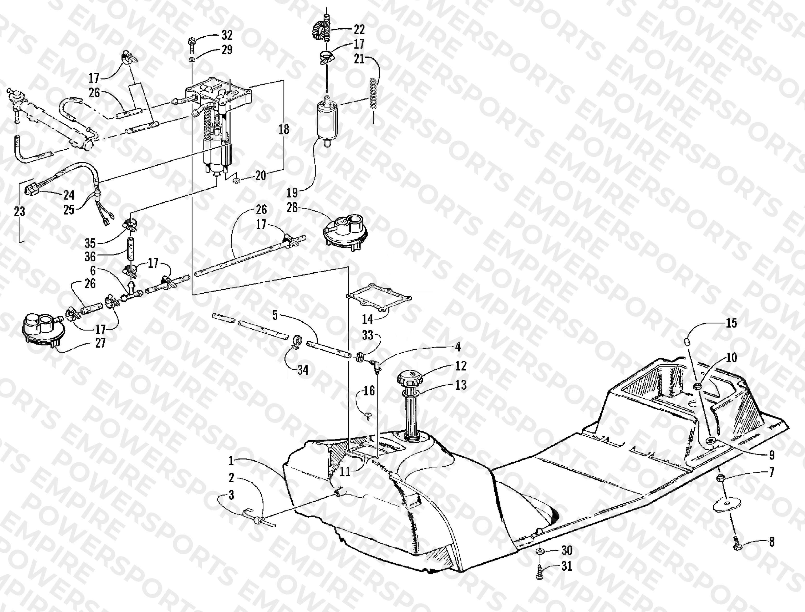 GAS TANK AND FUEL PUMP ASSEMBLIES