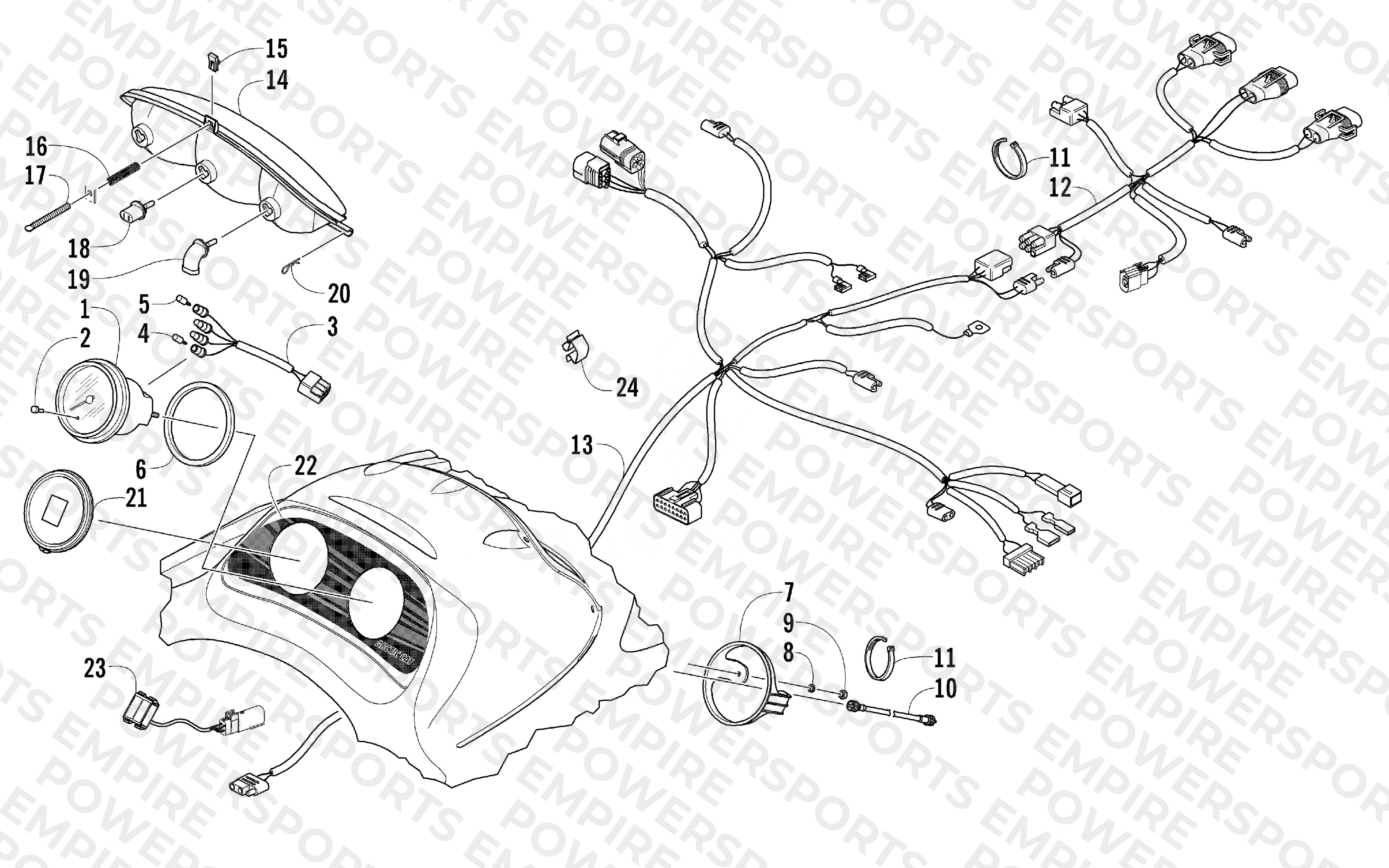 HEADLIGHT, INSTRUMENTS, AND WIRING ASSEMBLIES
