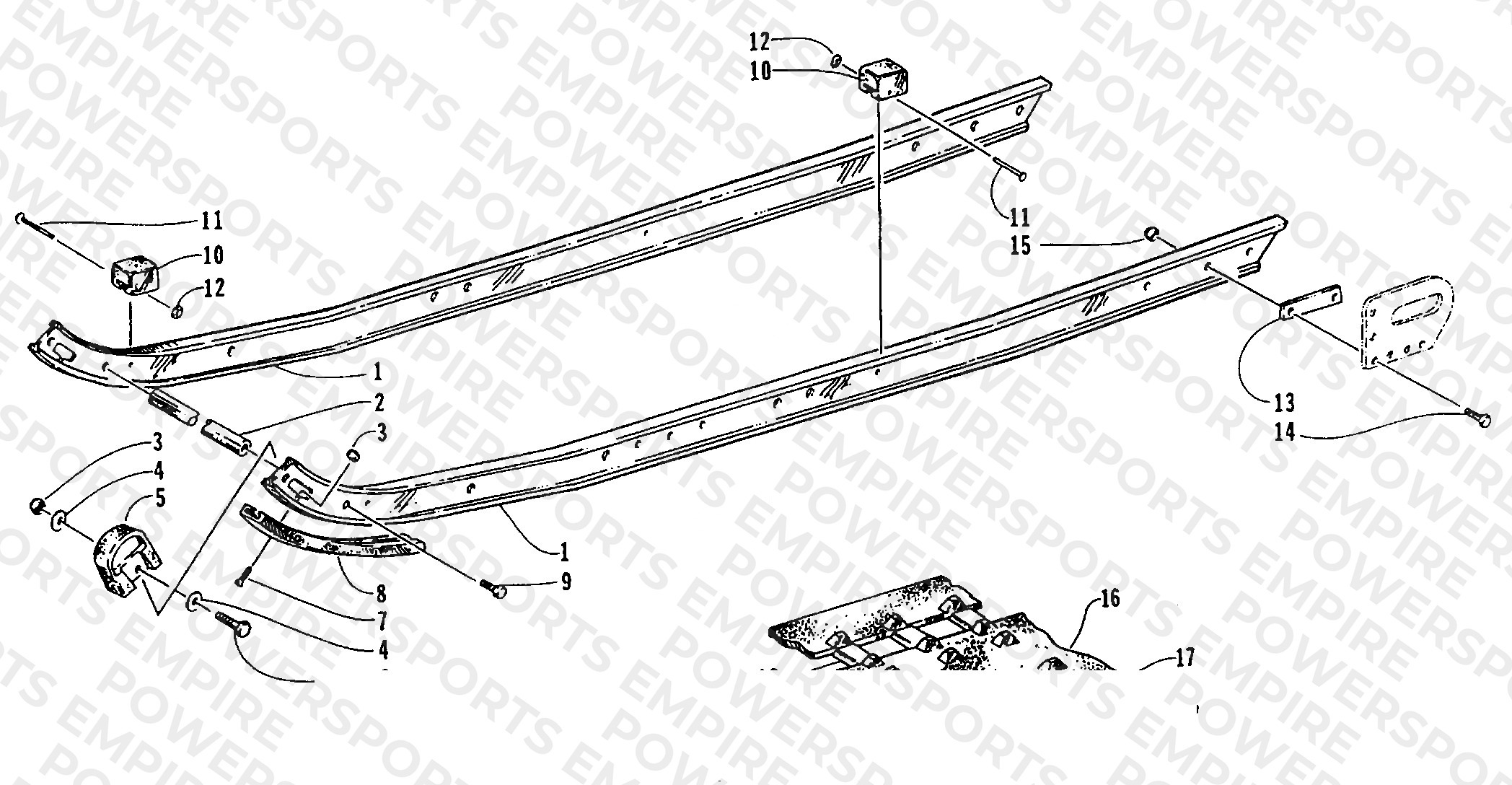 SLIDE RAIL AND TRACK ASSEMBLY