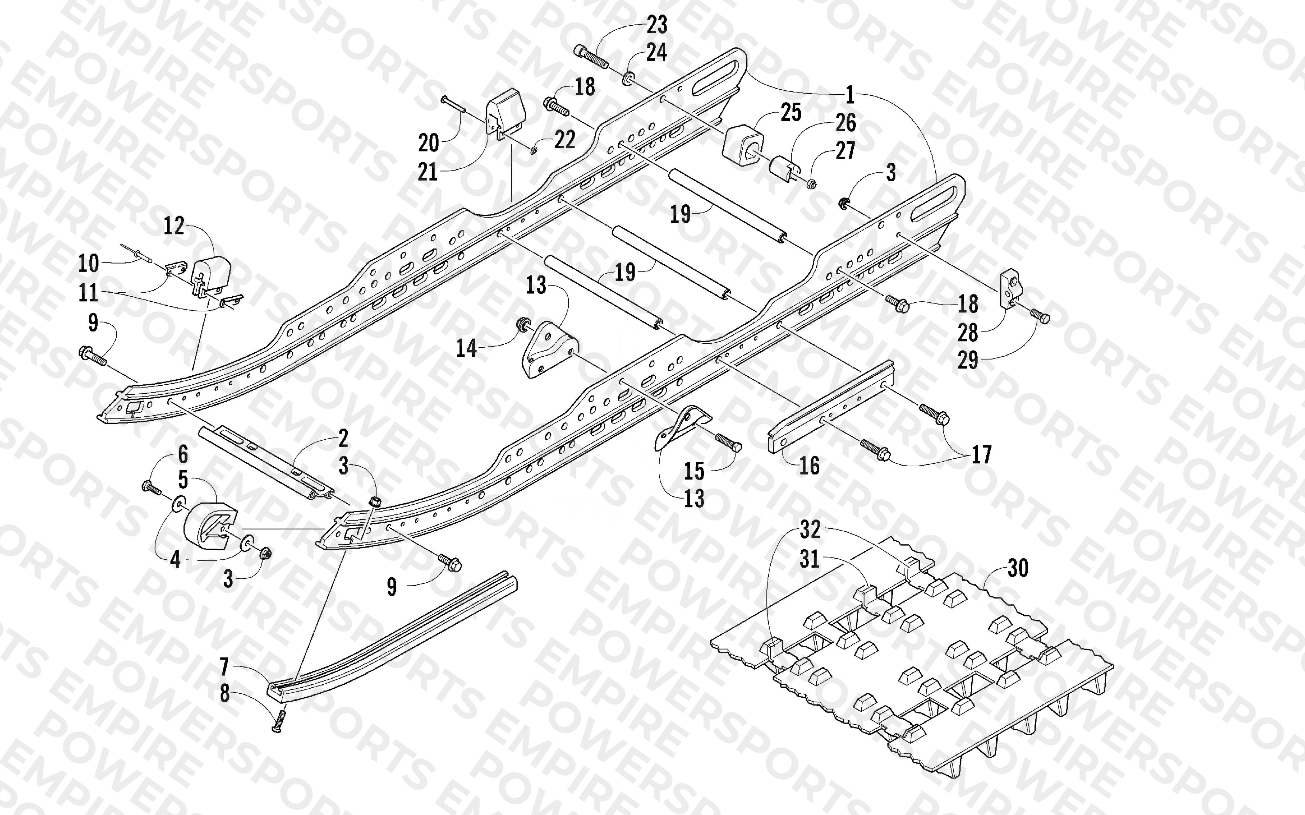 SLIDE RAIL AND TRACK ASSEMBLY
