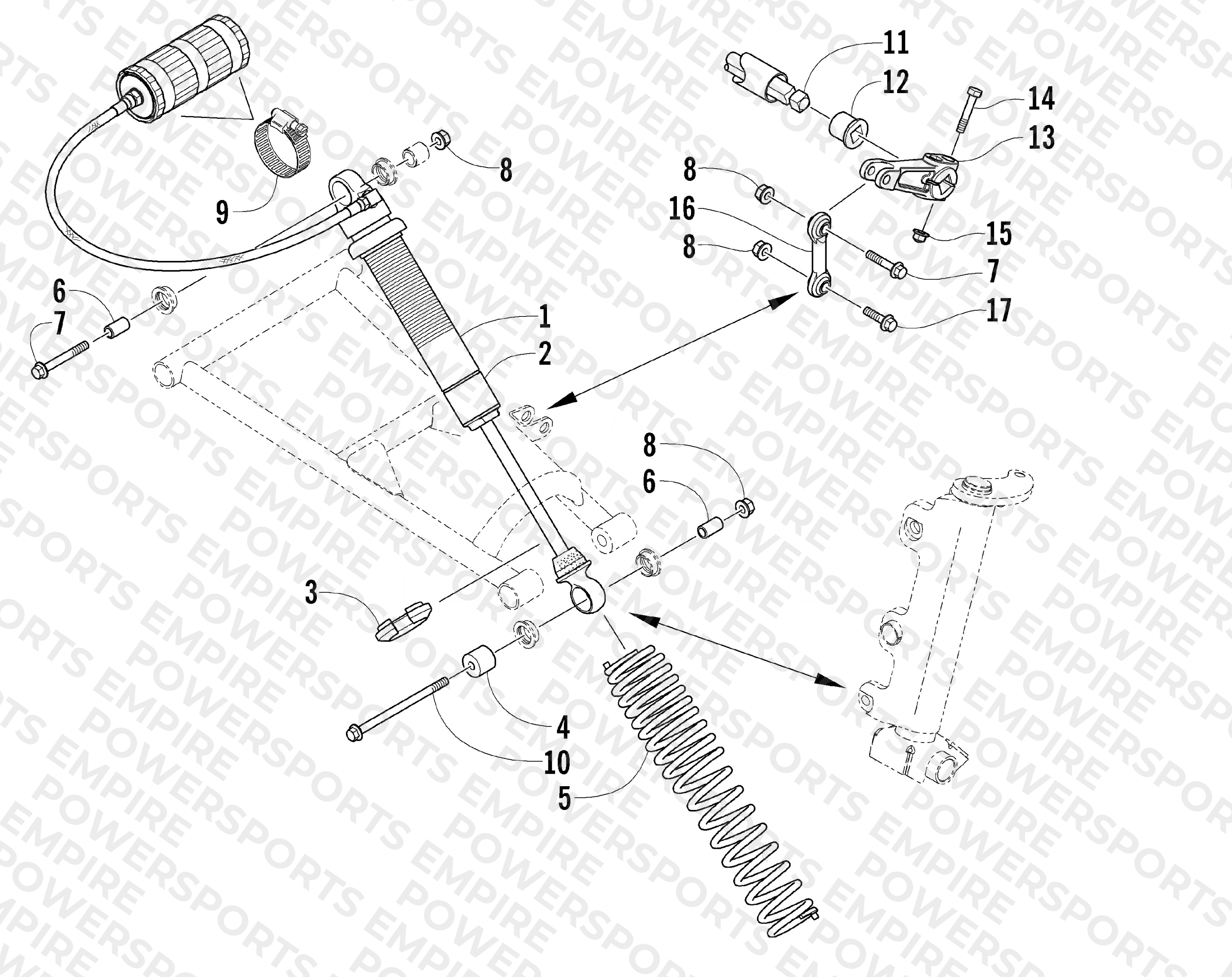 SHOCK ABSORBER AND SWAY BAR ASSEMBLY