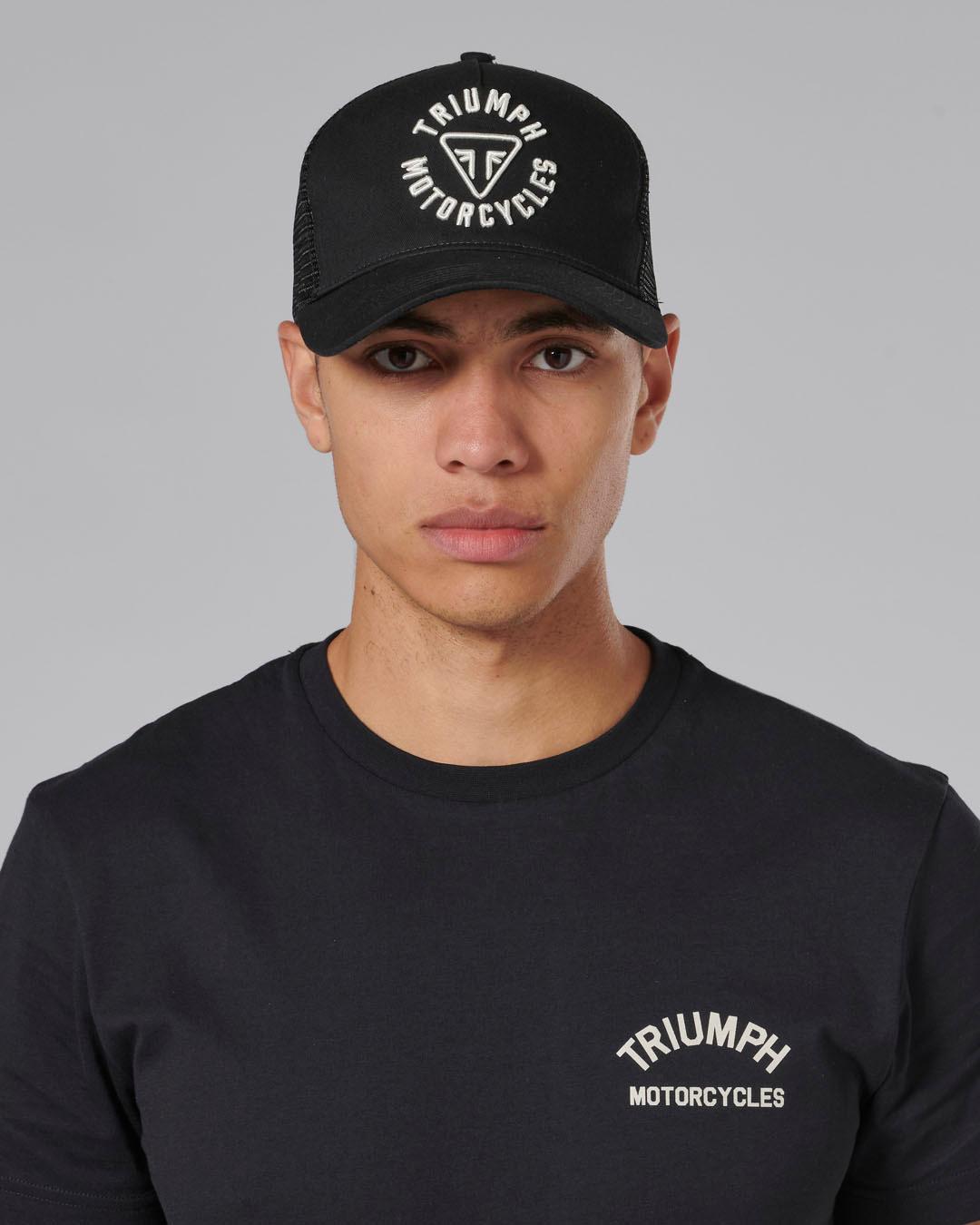 TAYLOR EMBROIDERED TRUCKER CAP BLACK image 2