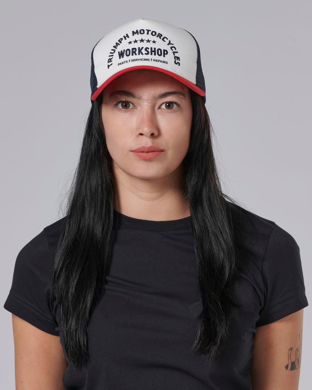 WORKSHOP TRUCKER CAP BONE / RED image 3