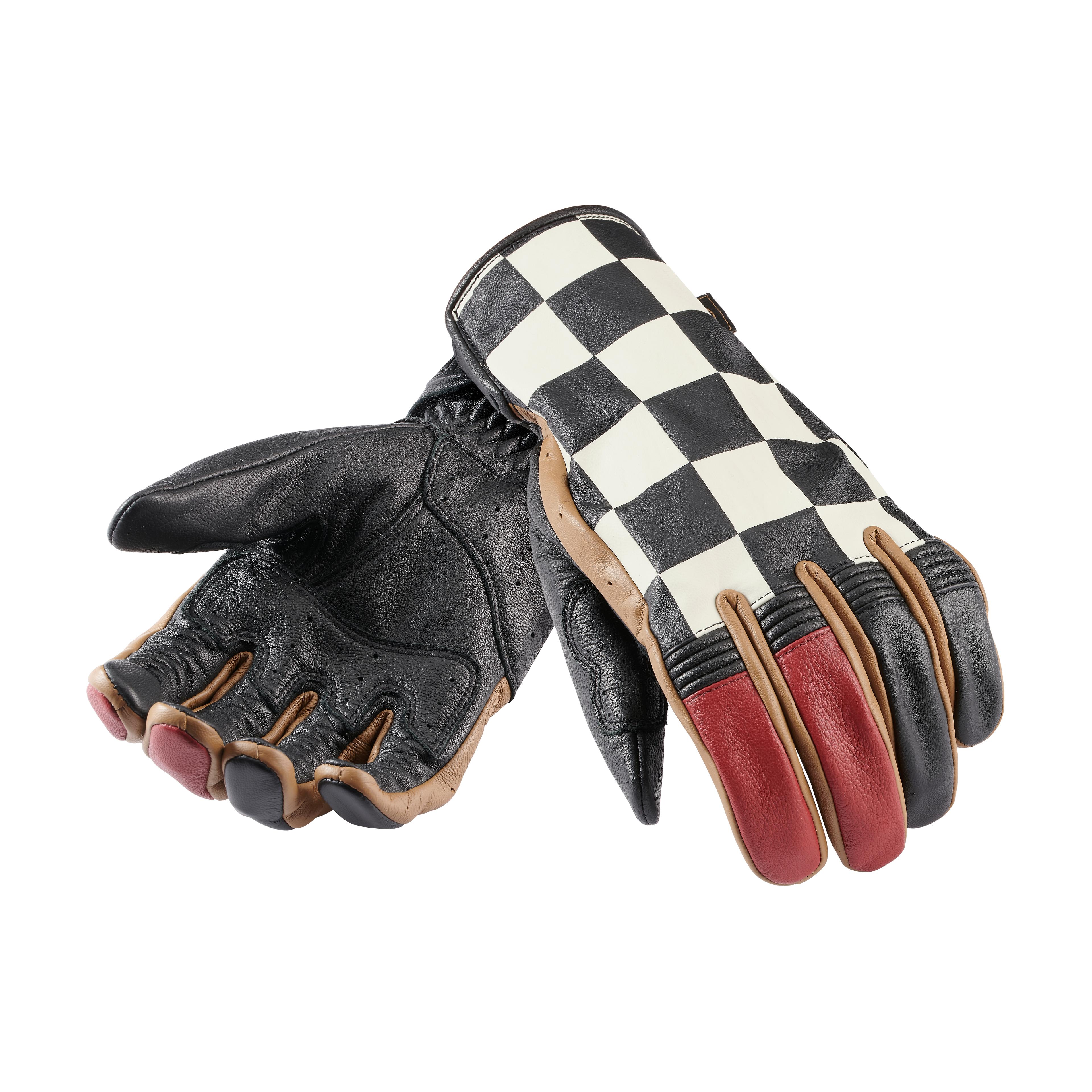 CHECKERBOARD GLOVE - BLACK / RED / BONE / GOLD M image 1