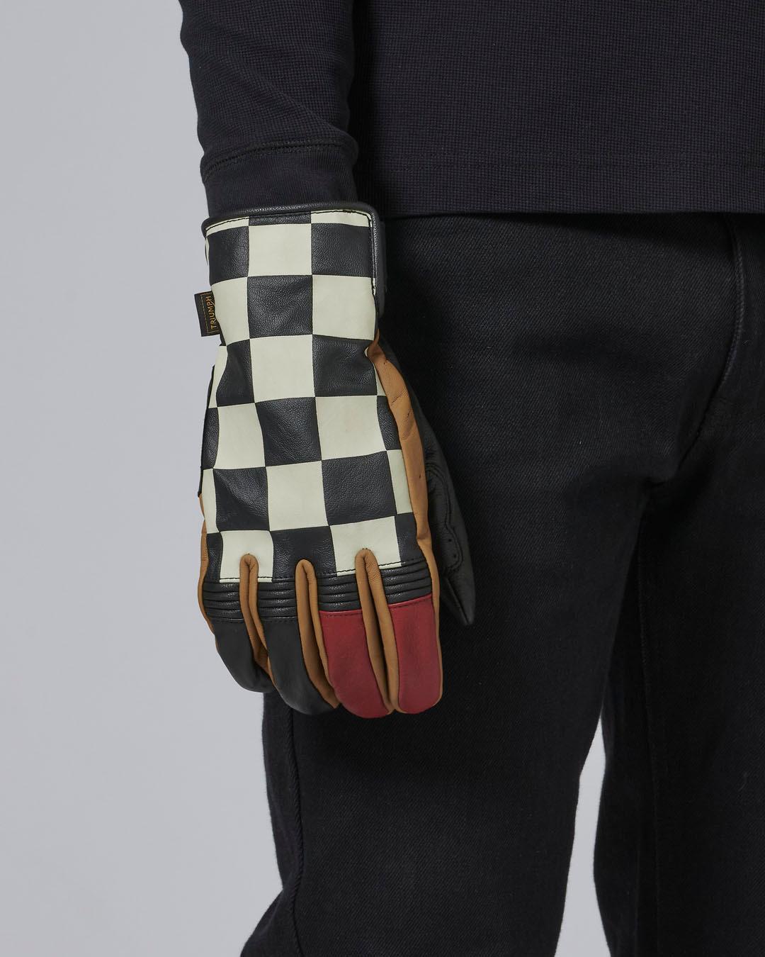 CHECKERBOARD GLOVE - BLACK / RED / BONE / GOLD XL image 4