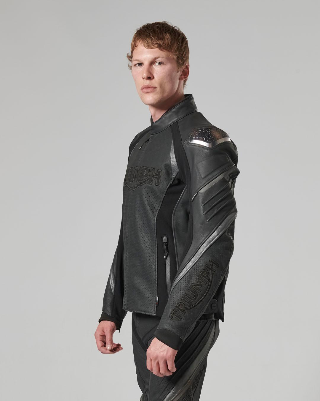 TRIPLE PERFORATED LEATHER JACKET M image 10