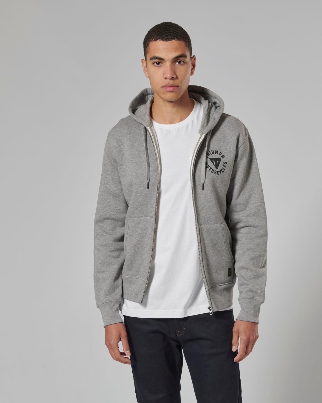 DIGBY FULL ZIP HOODY GREY MARL XS image 3