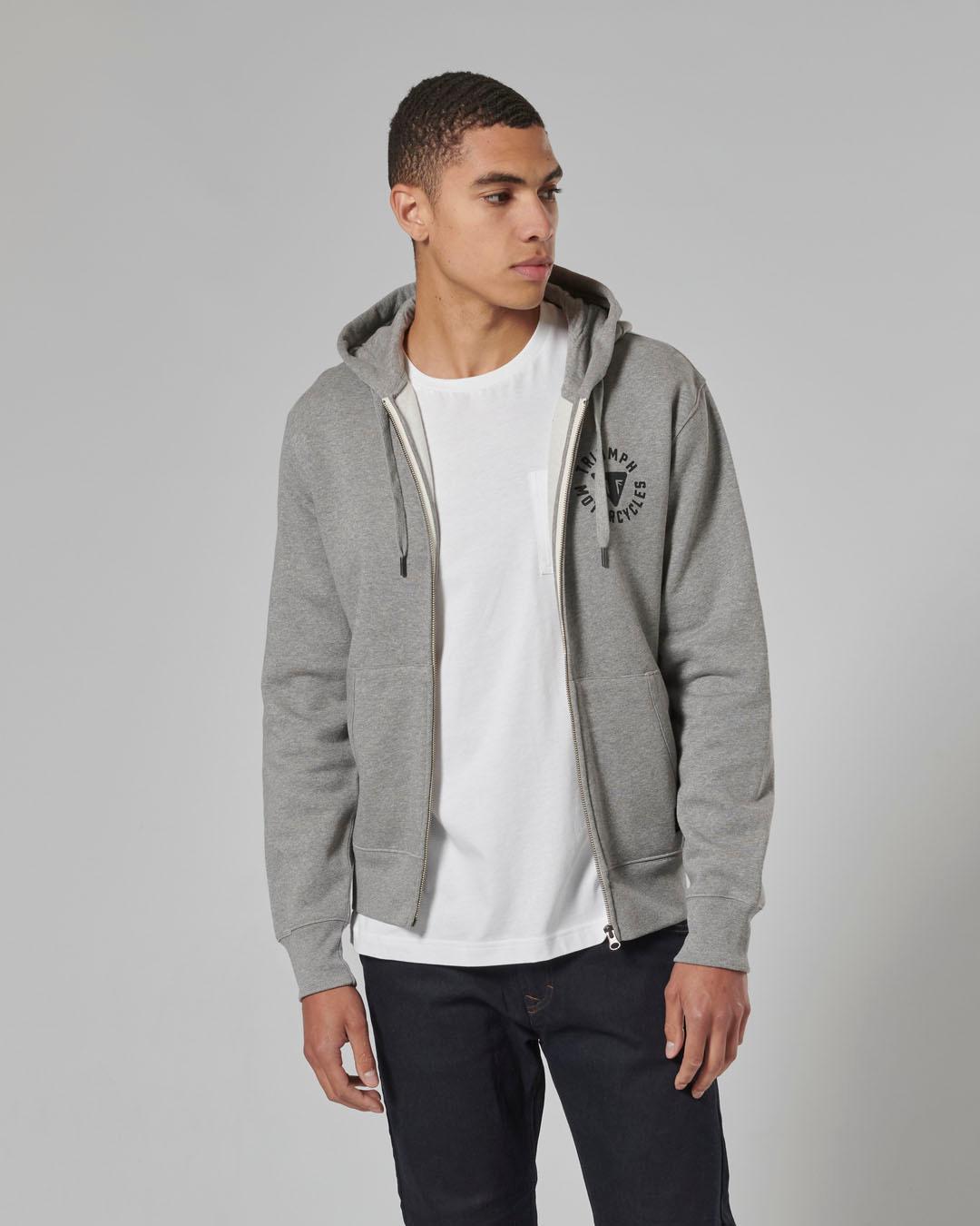DIGBY FULL ZIP HOODY GREY MARL XS image 7