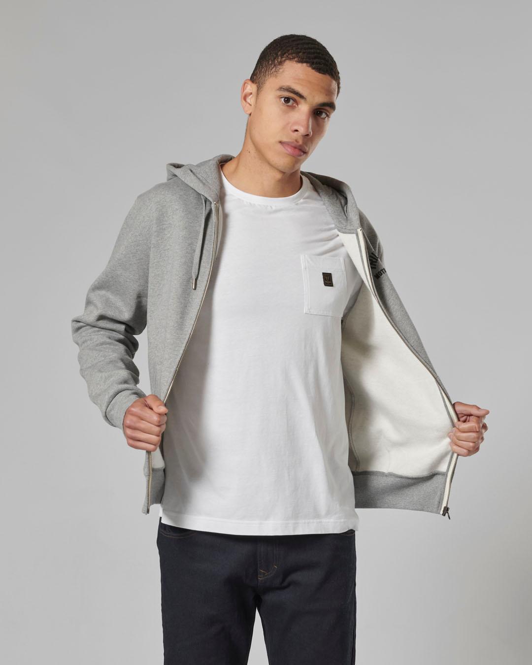 DOLAN FULL ZIP HOODIE GREY MARL L image 3