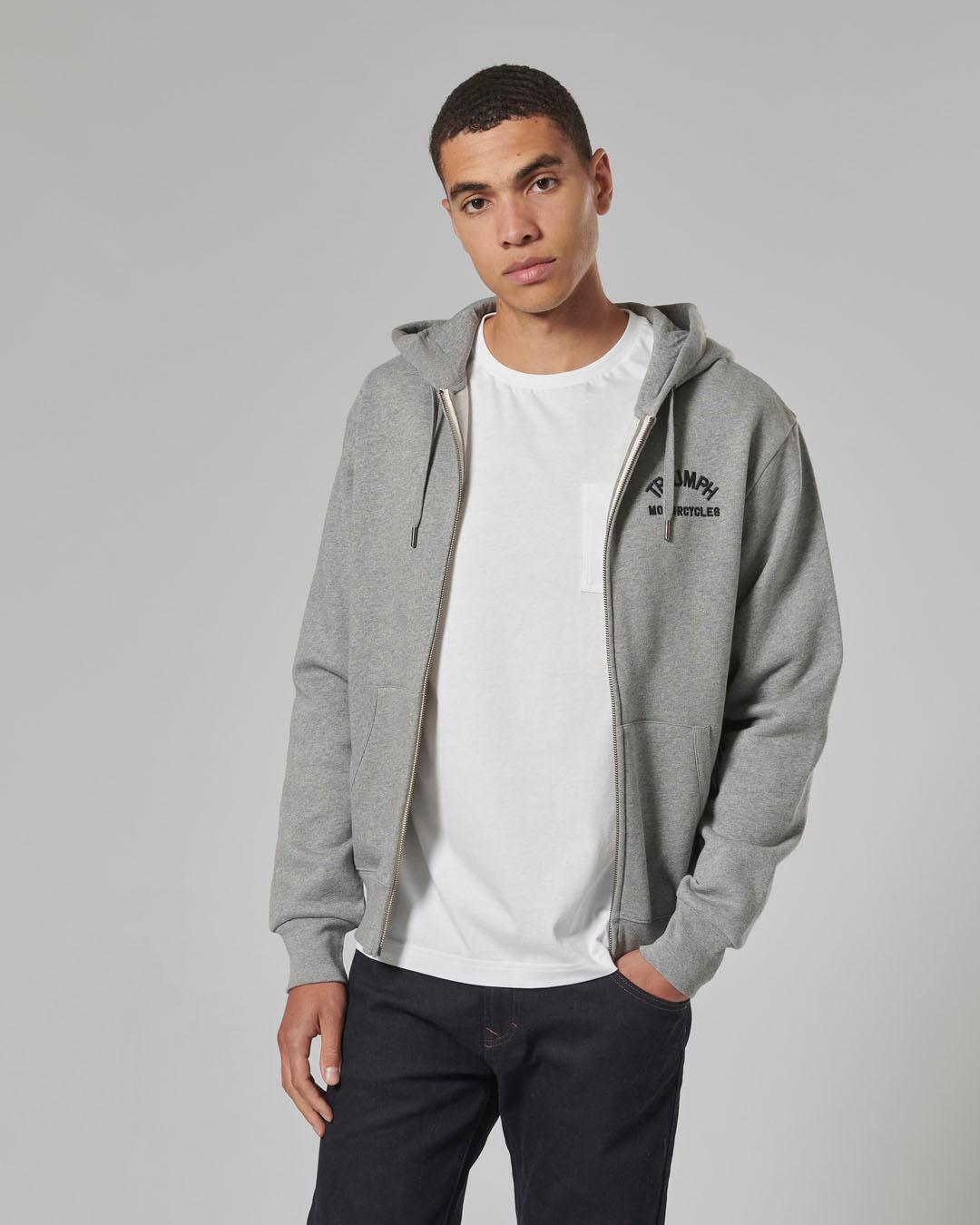 DOLAN FULL ZIP HOODIE GREY MARL XL image 5