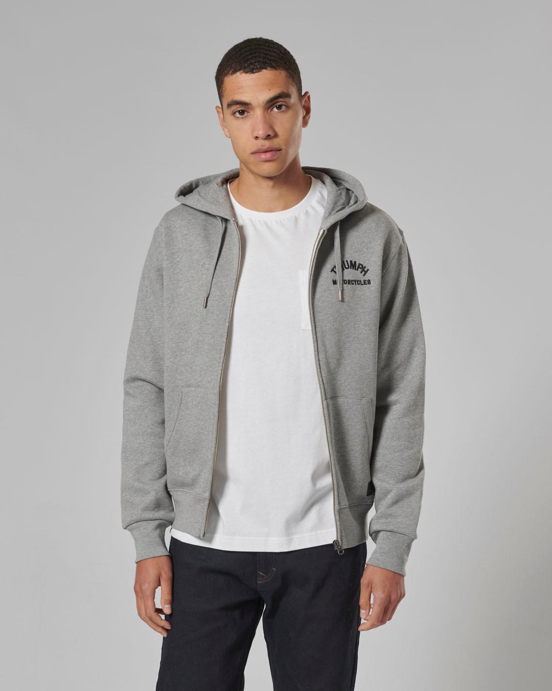 DOLAN FULL ZIP HOODIE GREY MARL XXL image 5