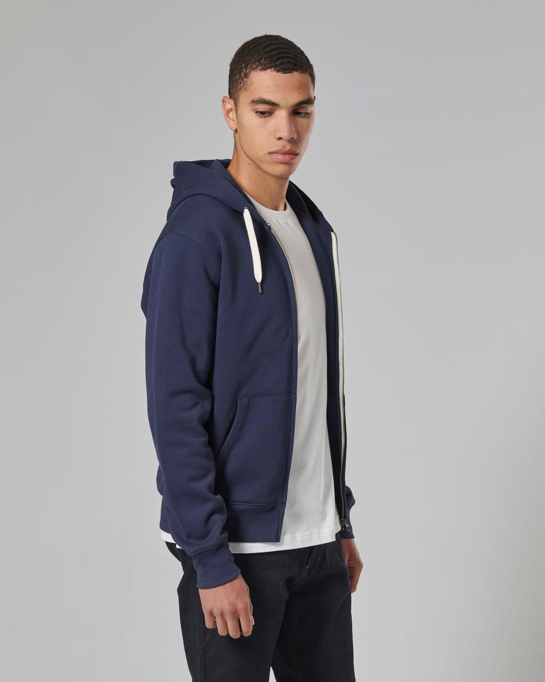 DIGBY FULL ZIP-HOODIE NAVY / BONE XS image 10