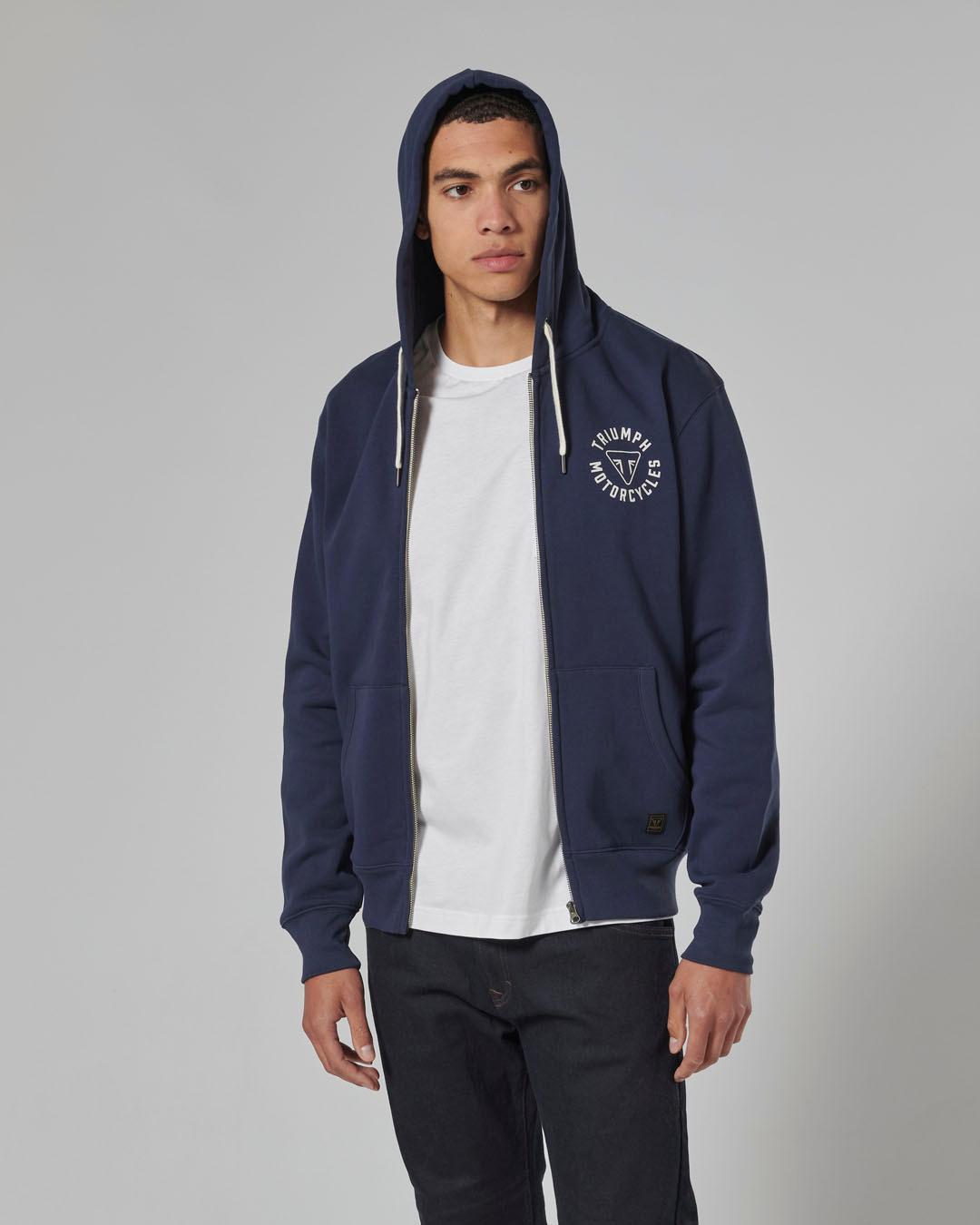 DIGBY FULL ZIP-HOODIE NAVY / BONE XS image 7