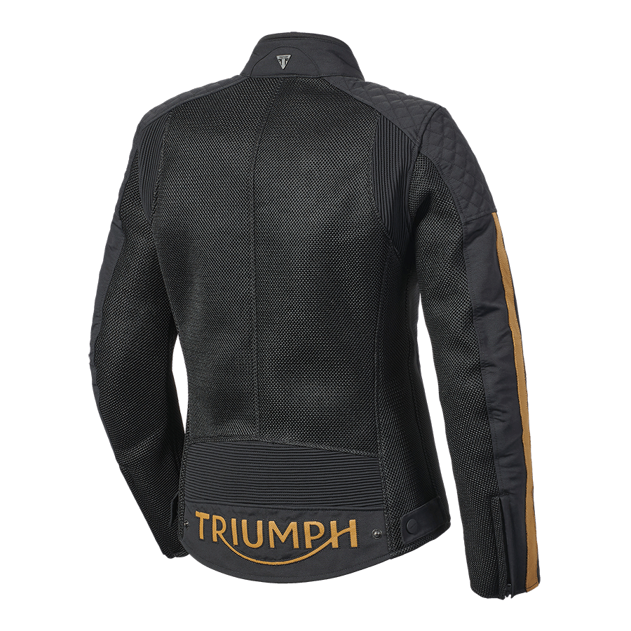 LADIES BRADDAN RETRO MESH JACKET BLACK / GOLD XXS image 8