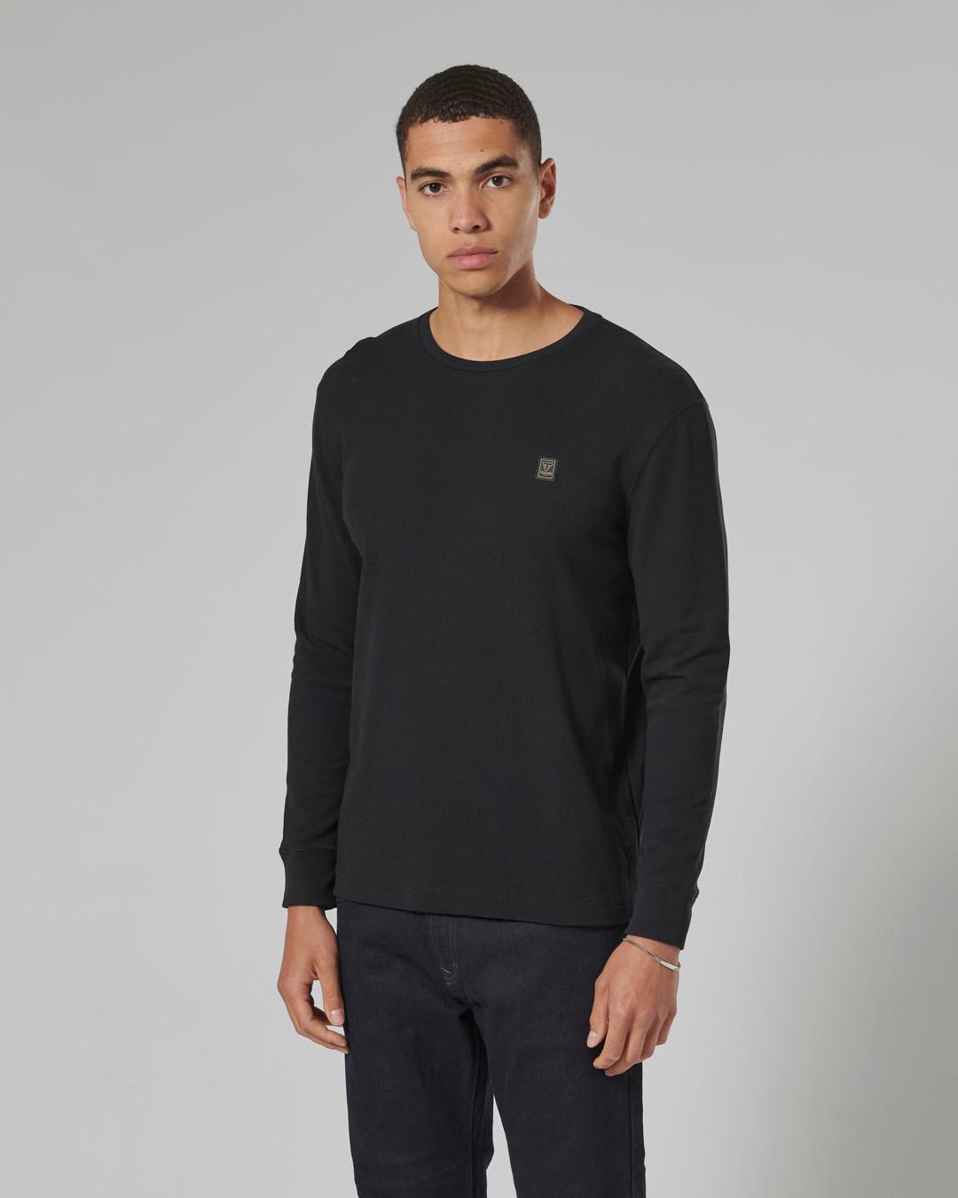 DEAN L/S WAFFLE BLACK T-SHIRT M image 1