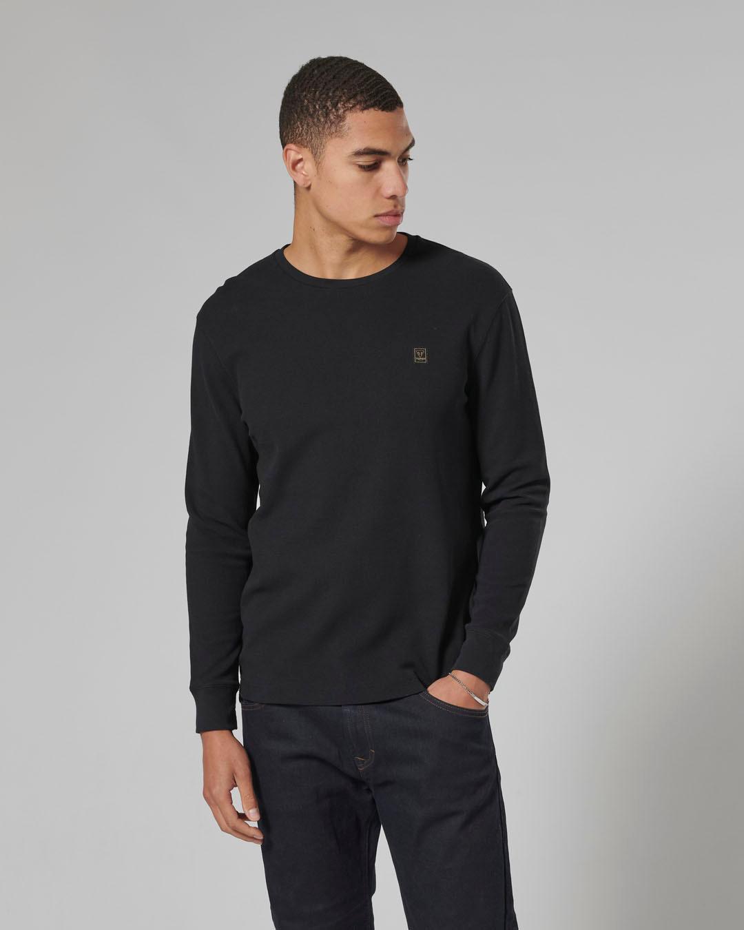 DEAN L/S WAFFLE BLACK T-SHIRT M image 4